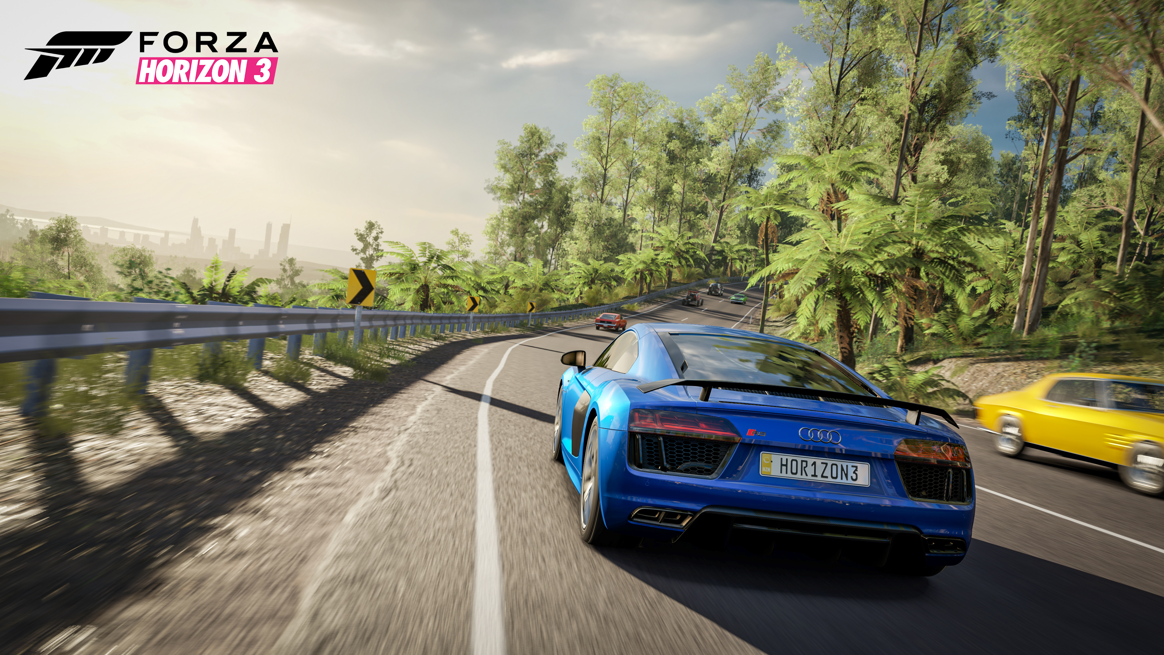 Forza Horizon 3 Video Games CGi Taillights Road Logo Trees Racing Licence Plates 3840x2160