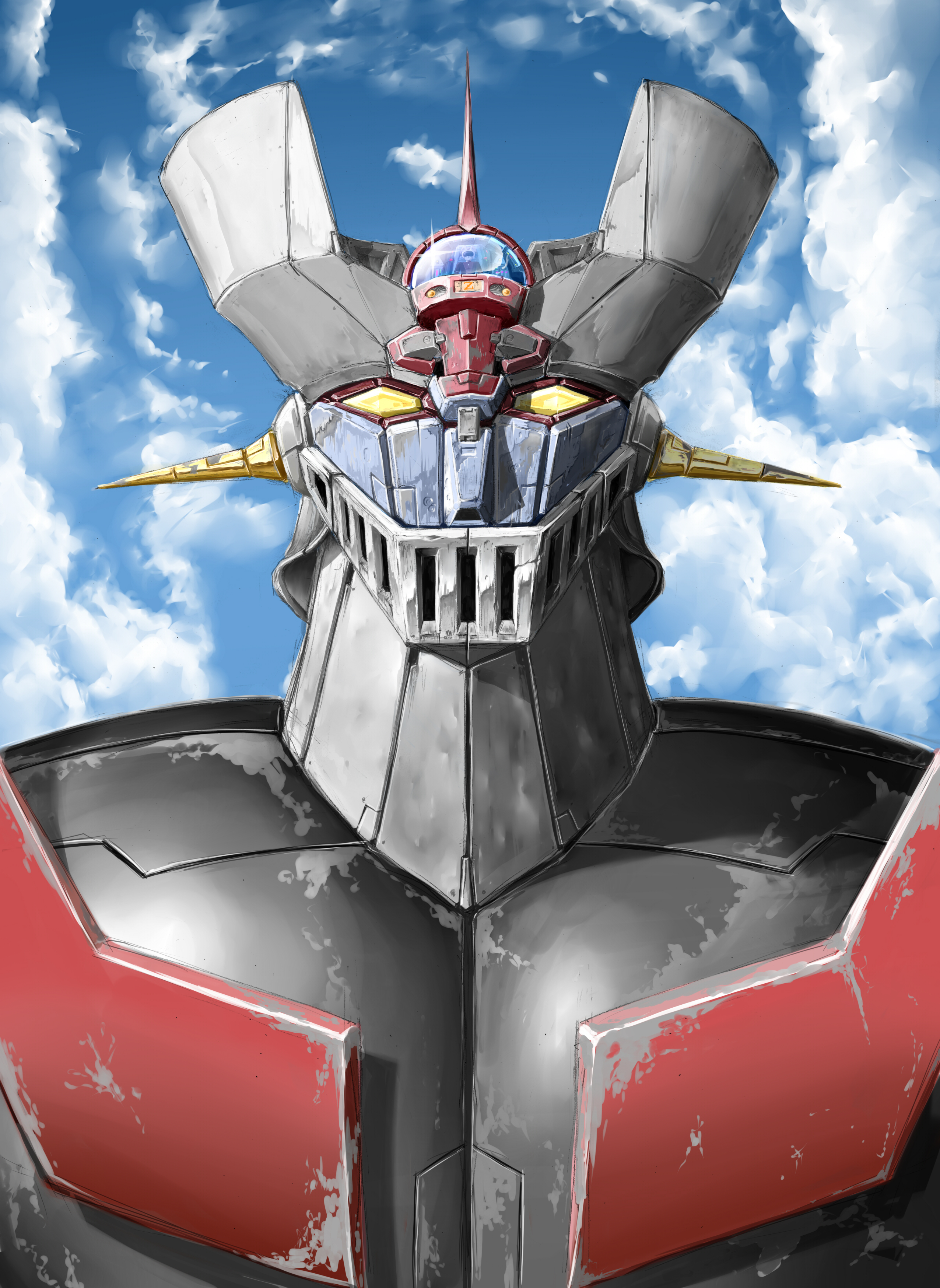 Anime Mechs Super Robot Taisen Mazinger Z Mazinger Z Series Artwork Digital Art Fan Art 2552x3496