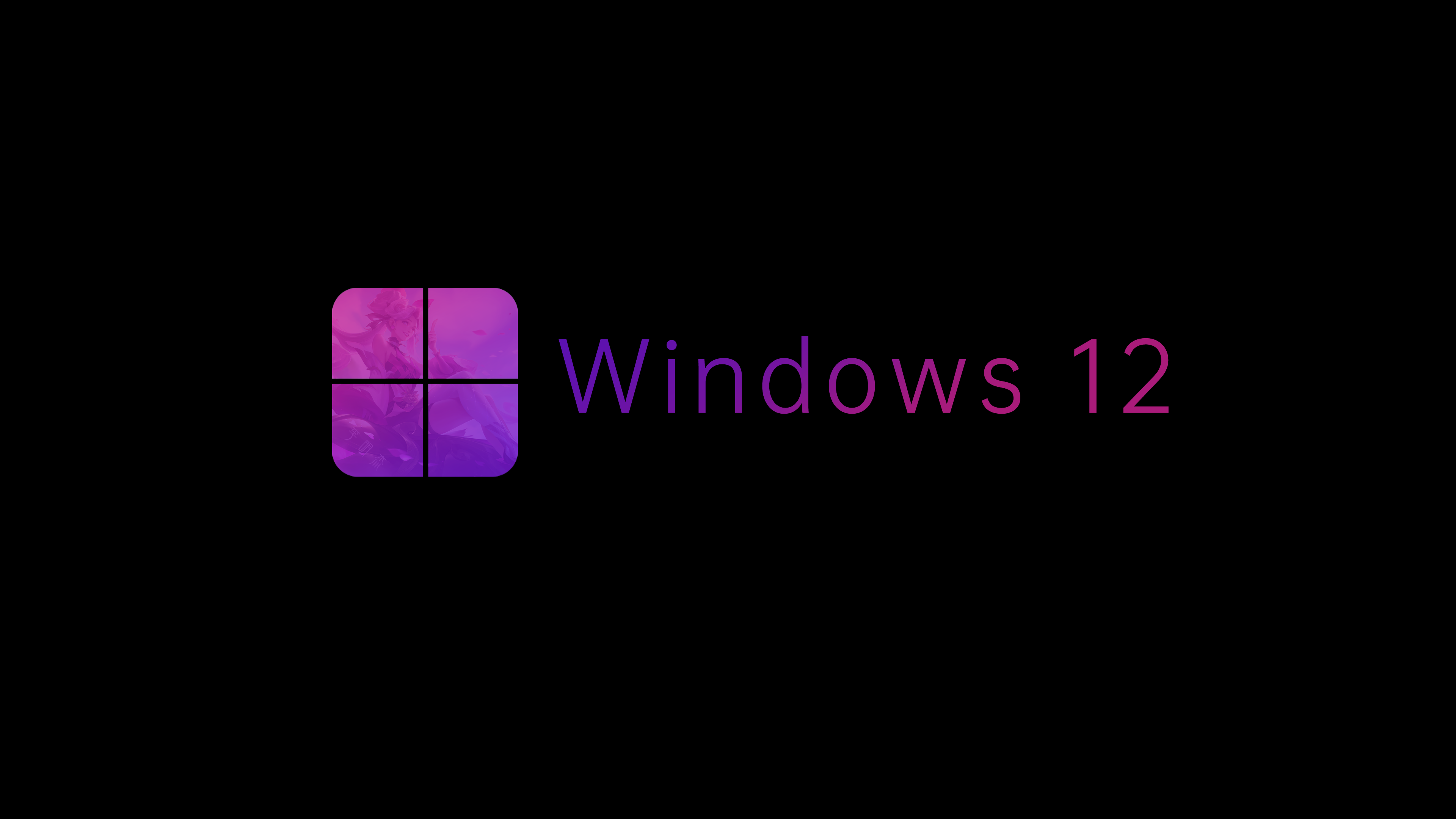 Windows 12 Concept Art Black Background Logo Simple Background Minimalism 3840x2160