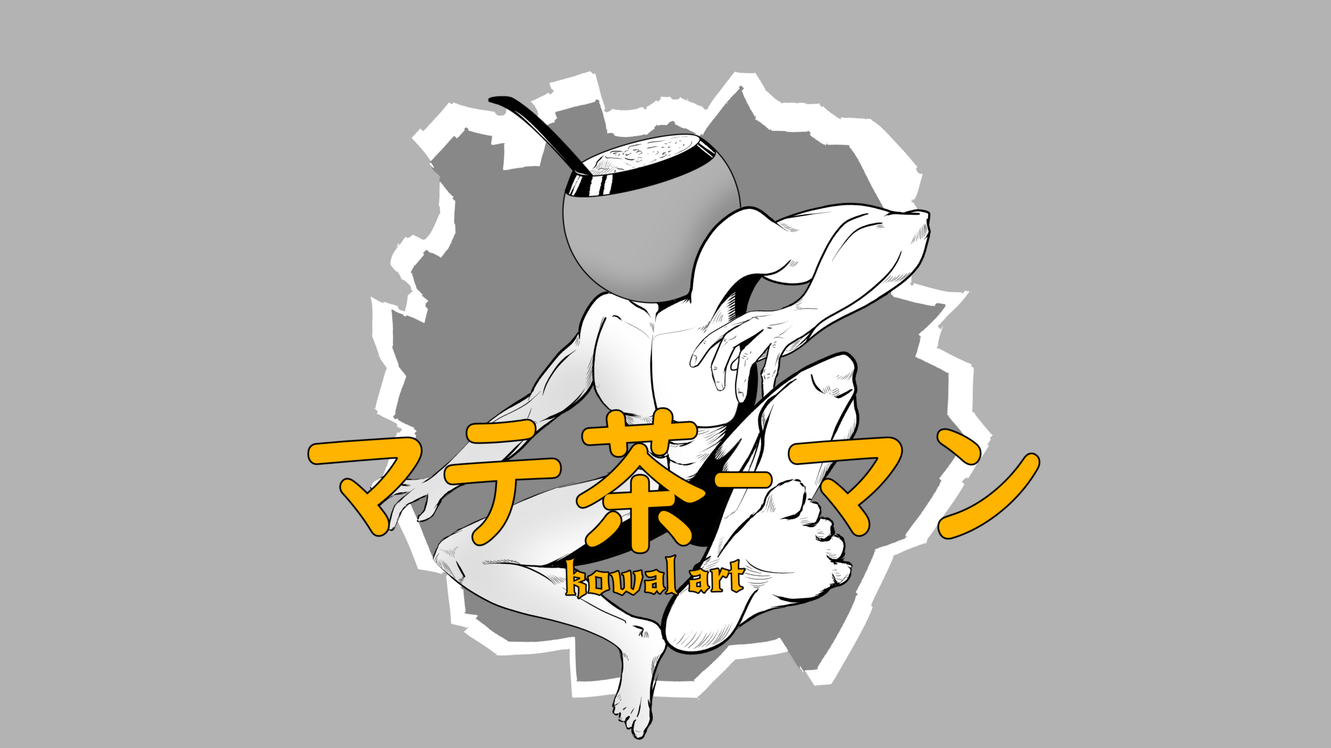 Argentina KowalArt Manga Anime Boys Anime Creatures Chainsaw Man Gray Background Simple Background A 5120x2880