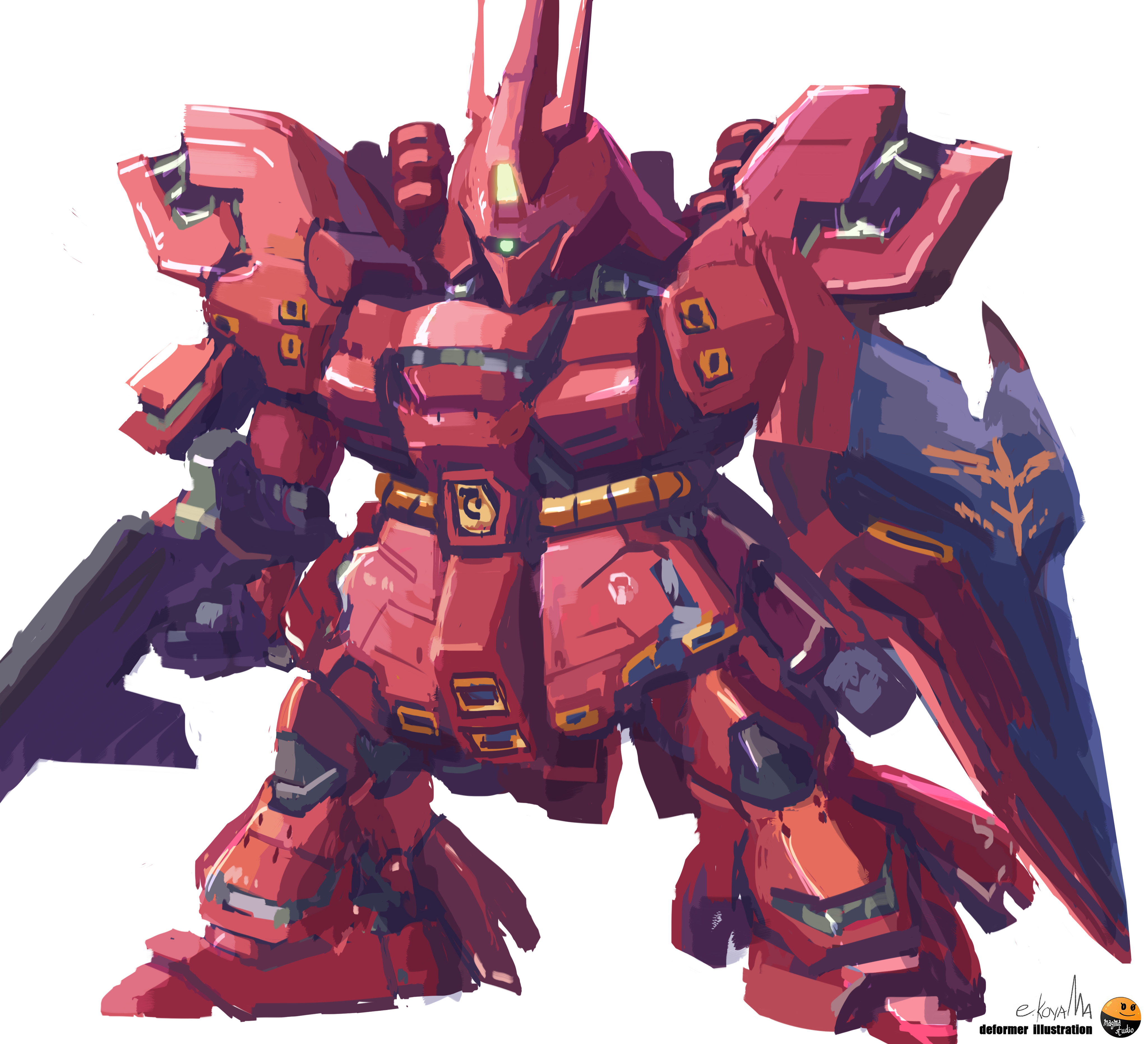 Anime Mechs Super Robot Taisen Artwork Digital Art Fan Art Mobile Suit Sazabi Mobile Suit Gundam Cha 4096x3724