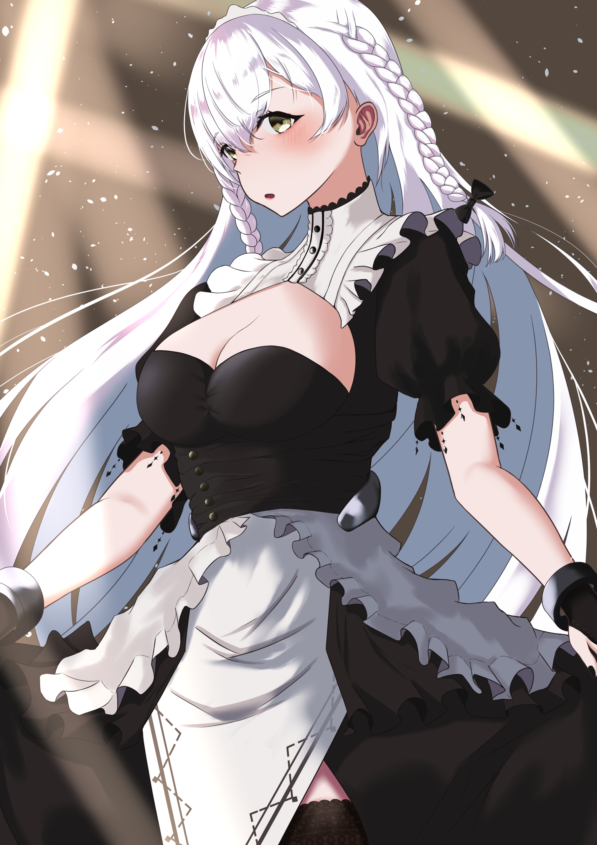 Anime Anime Girls Azur Lane Hermione Azur Lane Long Hair White Hair Maid Maid Outfit Solo Artwork Di 2026x2865