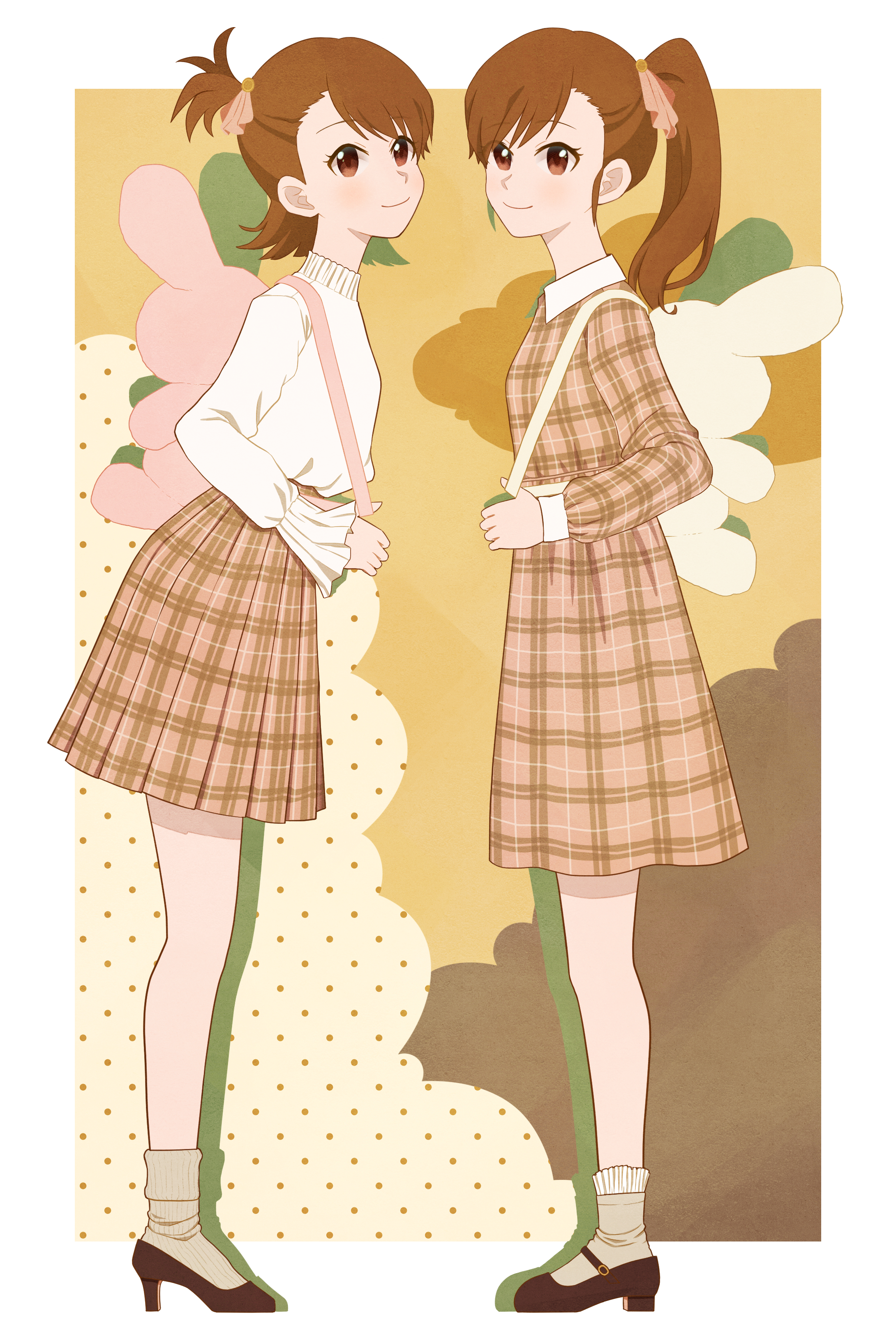 Anime Anime Girls THE IDOLM STER Futami Ami Futami Mami Long Sleeves Brunette Twins Two Women Artwor 2180x3228