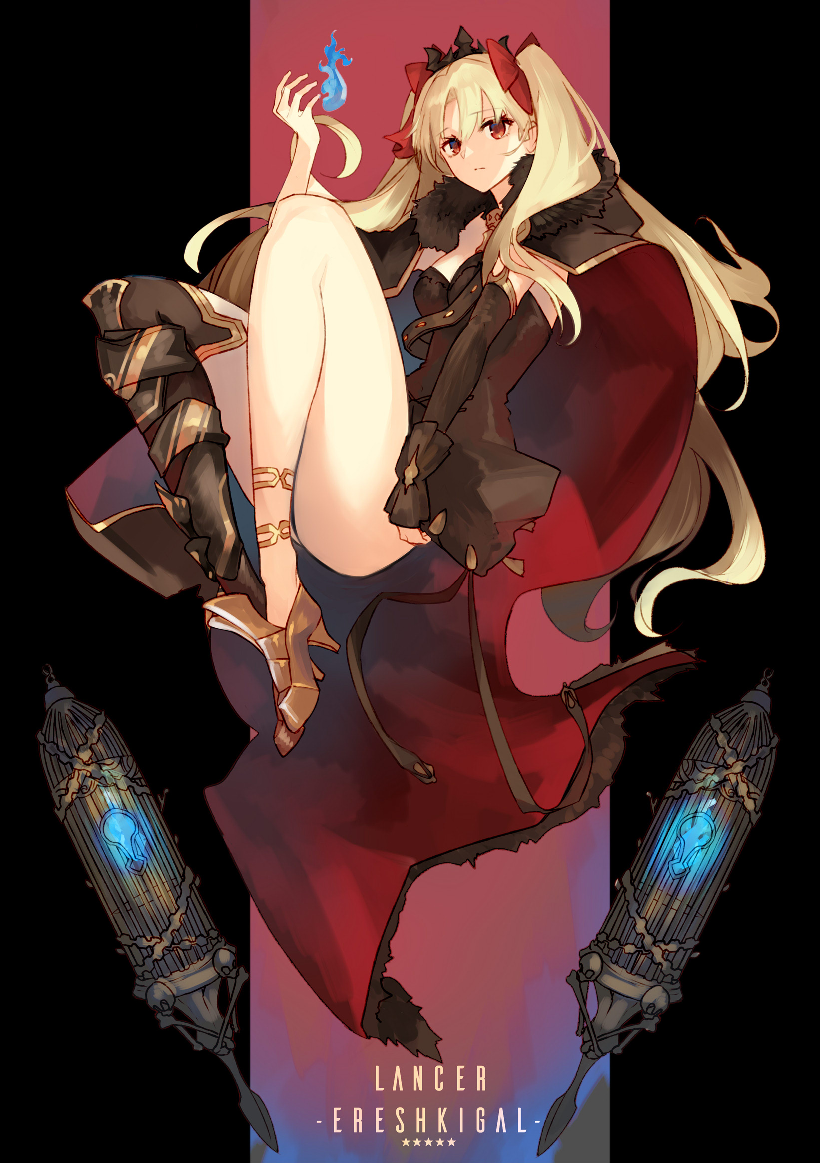 Anime Anime Girls Fate Series Fate Grand Order Ereshkigal Fate Grand Order Long Hair Blonde Solo Art 1642x2328