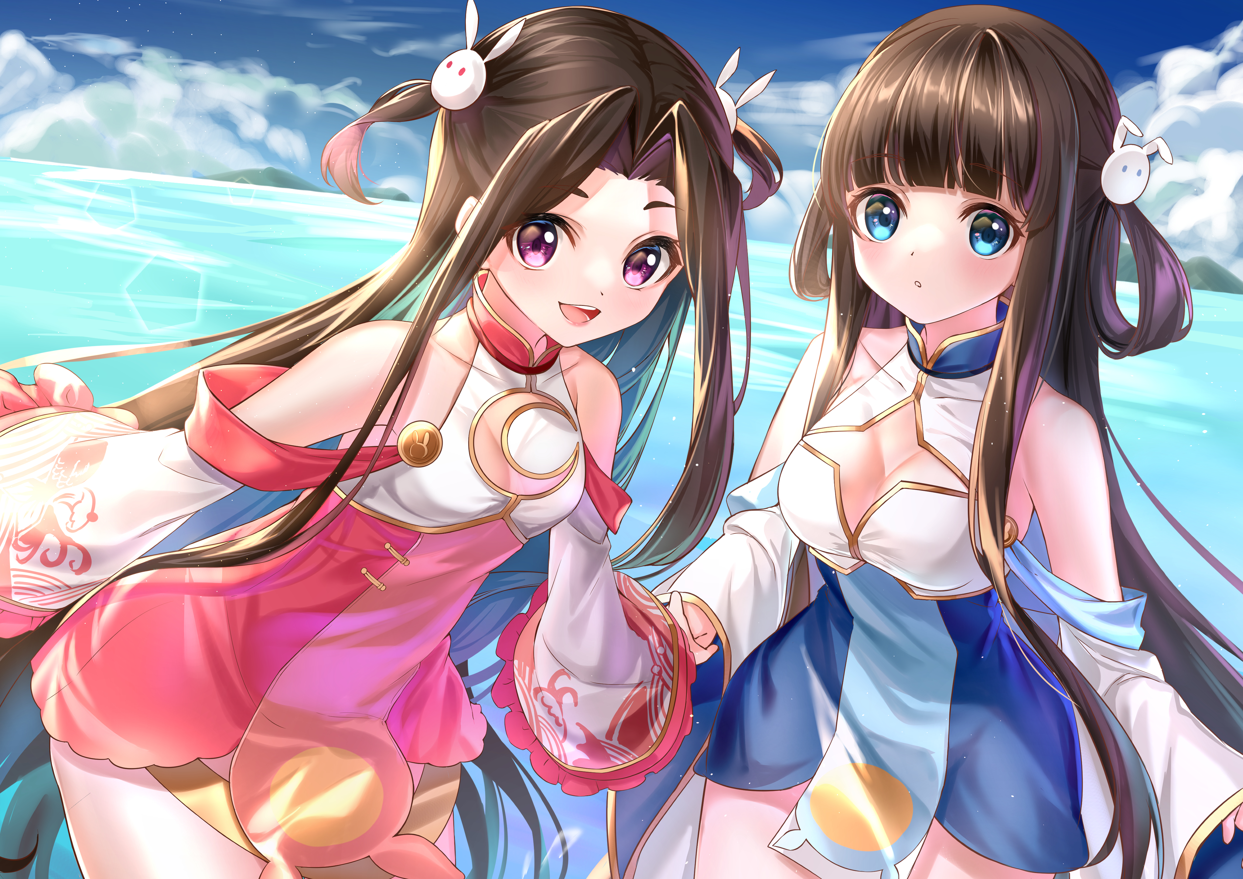 Anime Anime Girls Blue Oath Ping Hai Blue Oath Ning Hai Blue Oath Long Hair Brunette Two Women Artwo 4093x2894