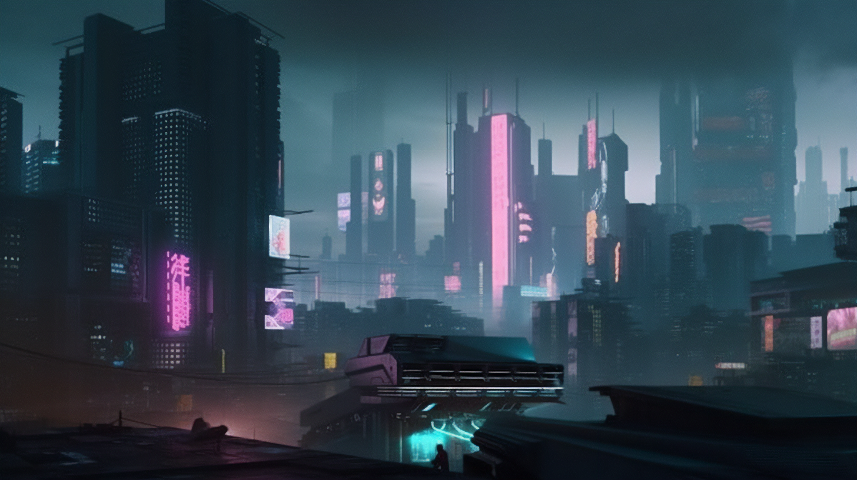 Ai Art Cyberpunk City Cityscape Night Neon Futuristic 2912x1632
