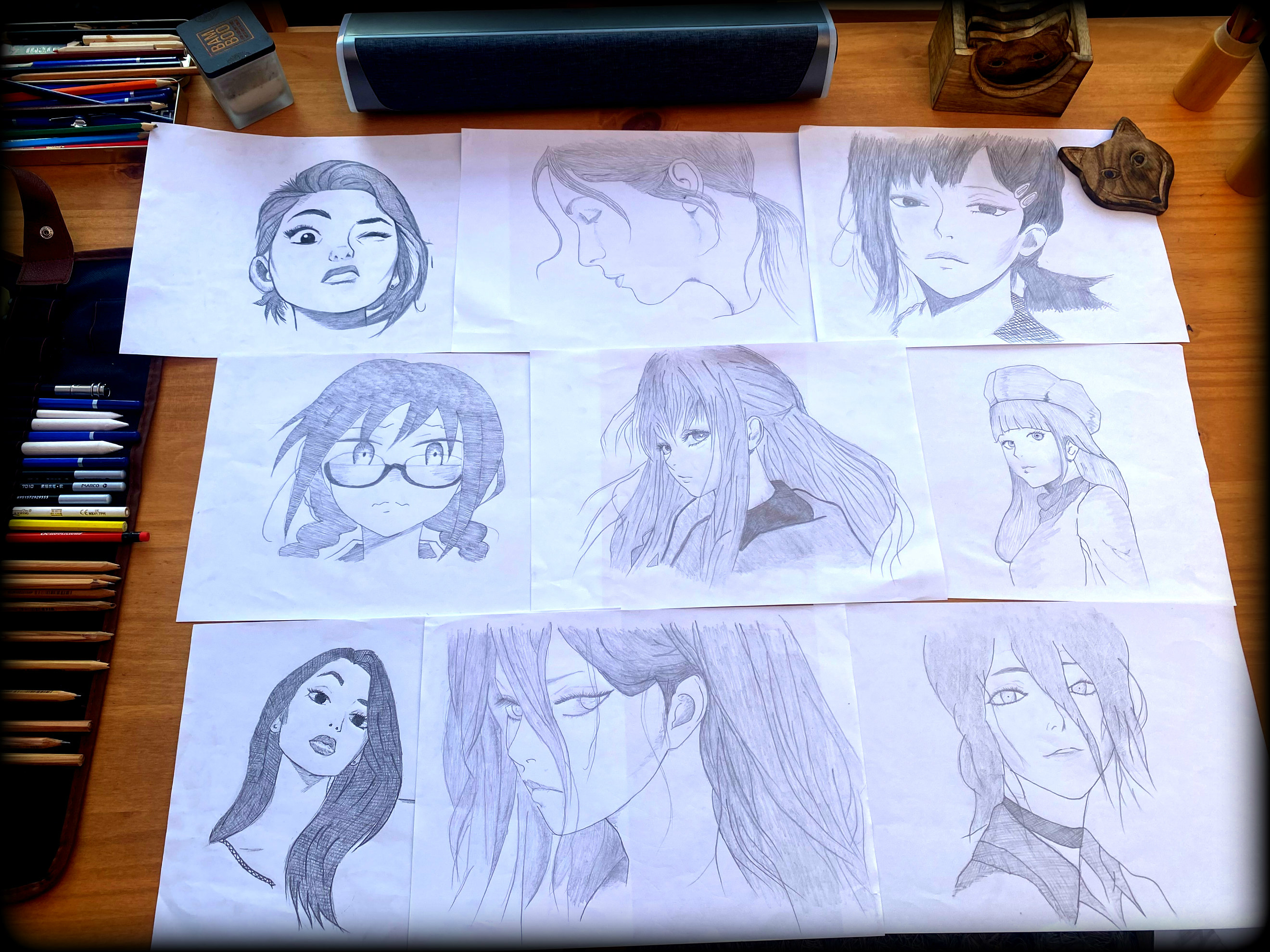 Anime Girls Draw Yomi Pencil Drawing 2640x1980