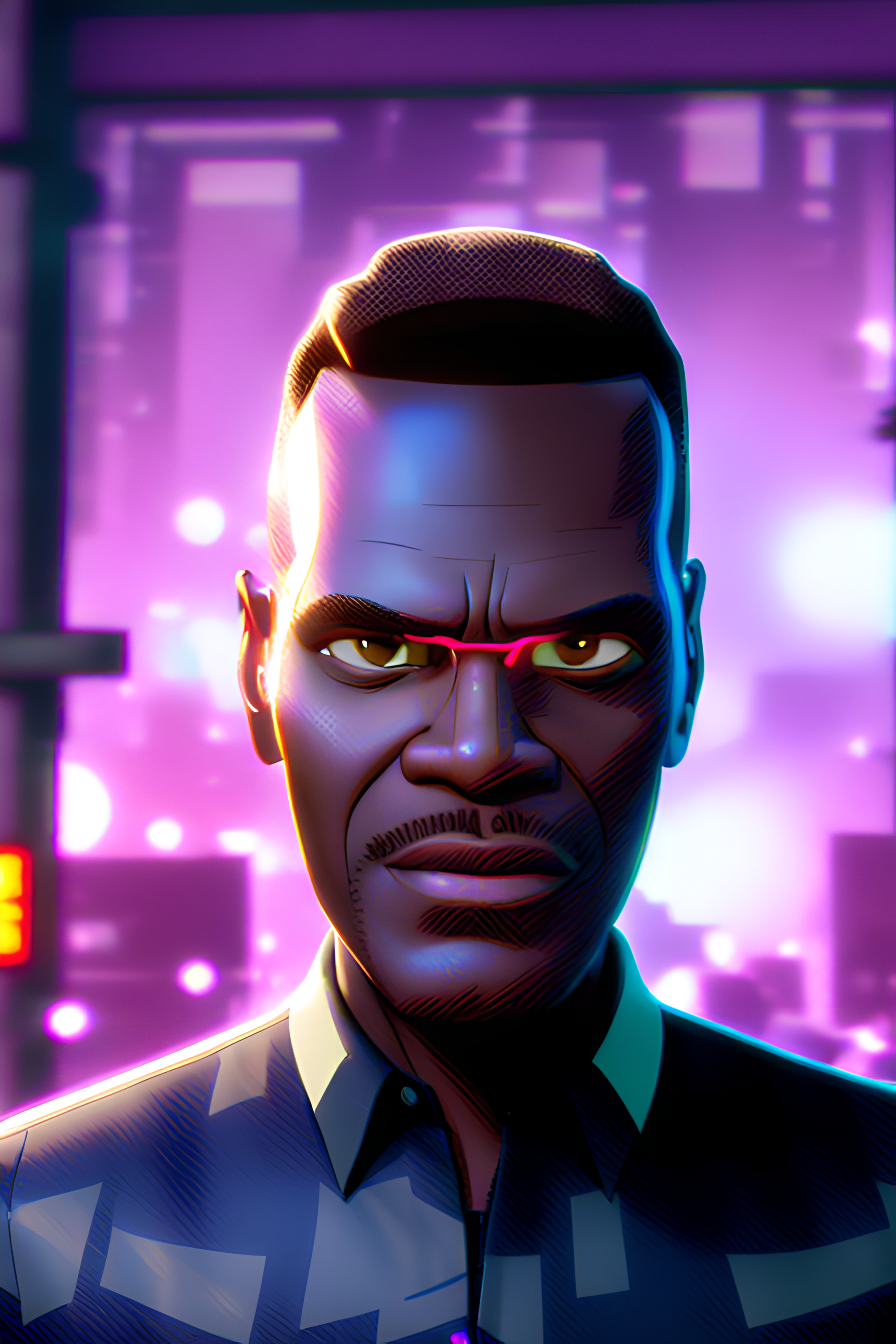 Nick Fury Spiderverse Into The Spiderverse Digital Art Ai Art Stable Diffusion Vertical Dark Skin Gl 2048x3072