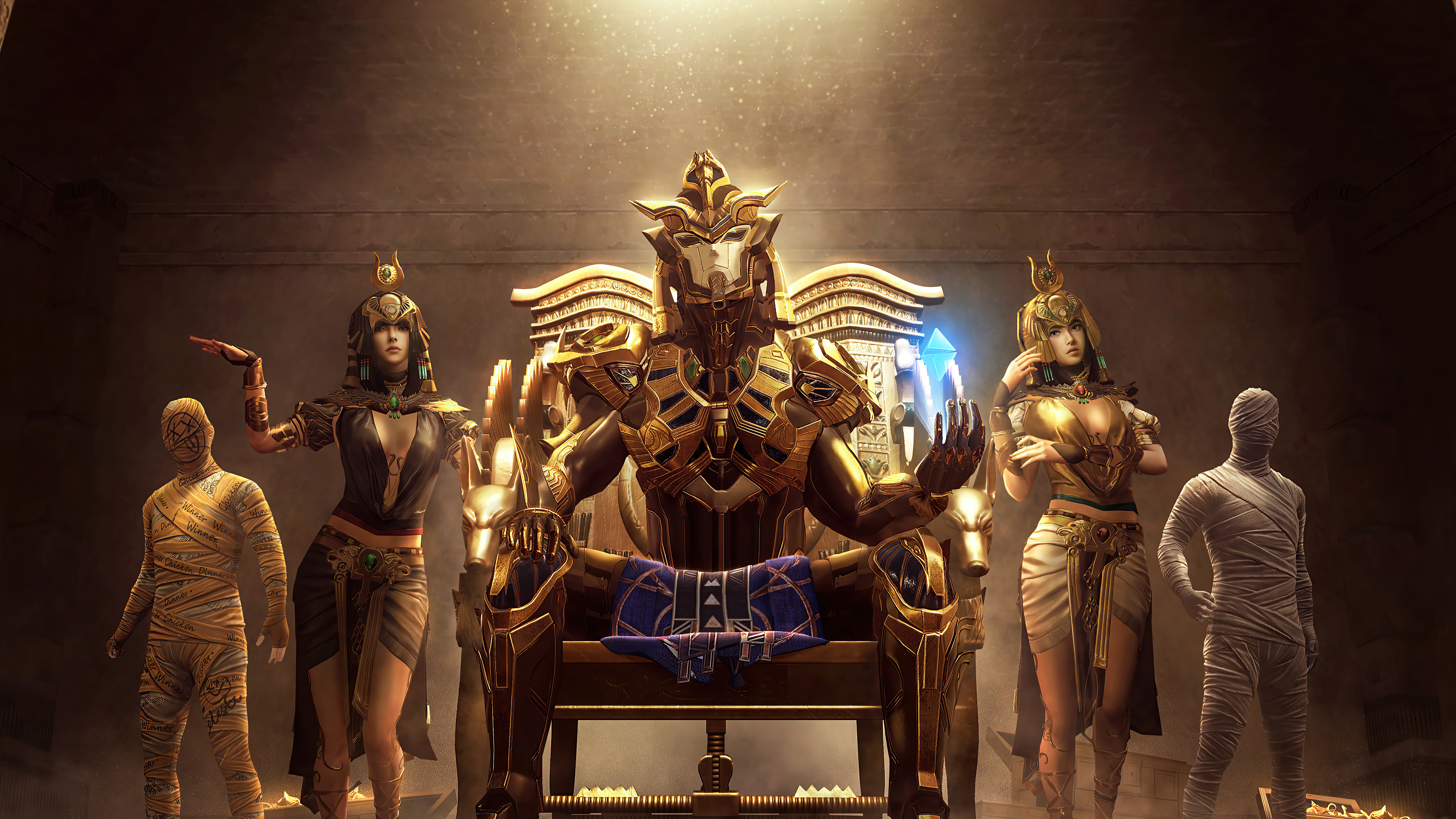Pharaoh Video Games Sitting Mummy 3840x2160