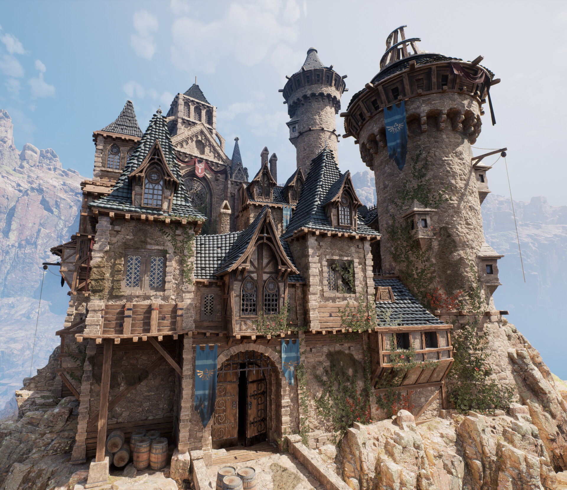 Render CGi Fantasy Art Digital Art Castle Building 1920x1662