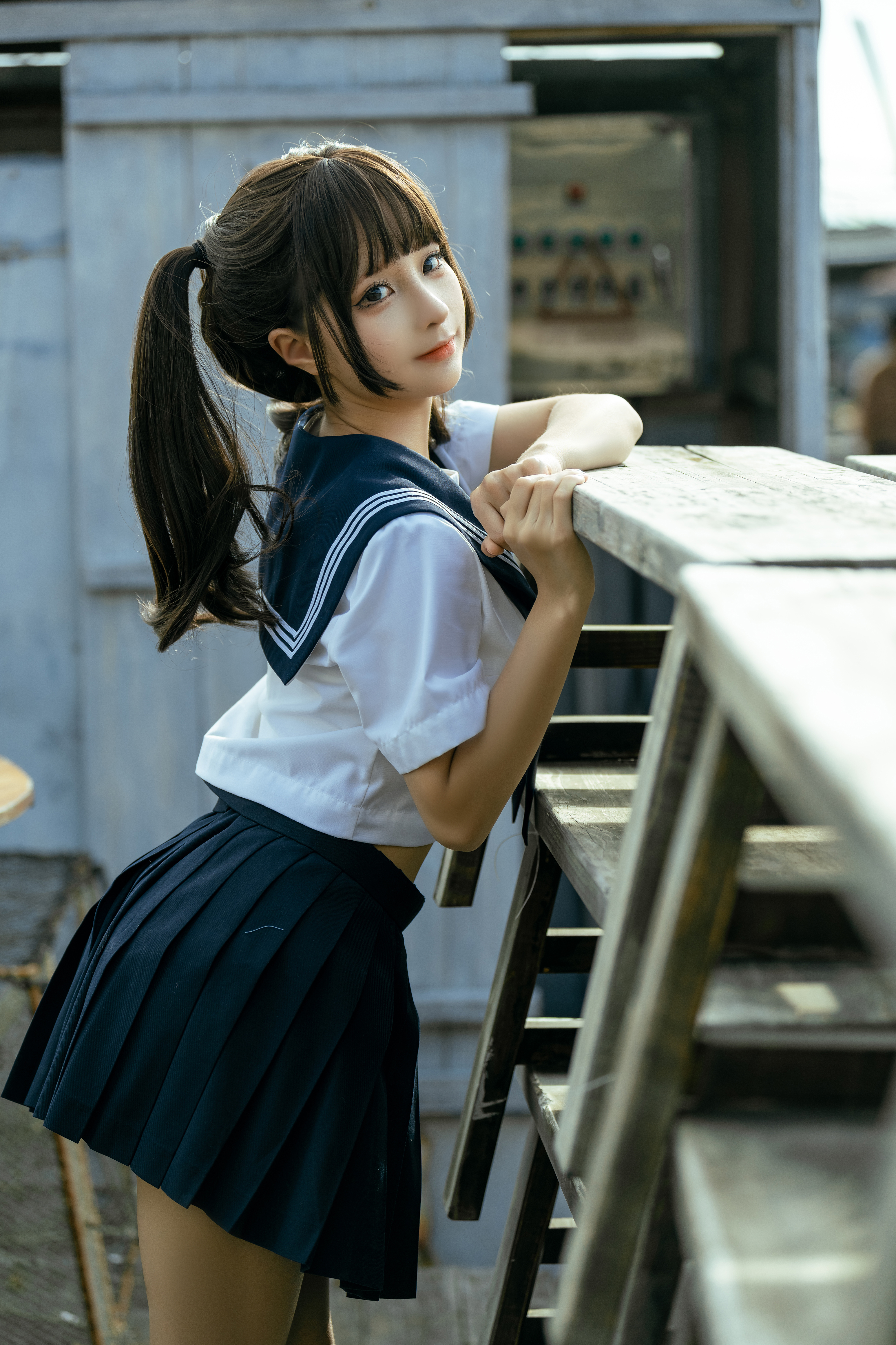 Women Model Asian Chinese Women Cosplay JK Sailor Uniform Schoolgirl Twintails 3093x4640