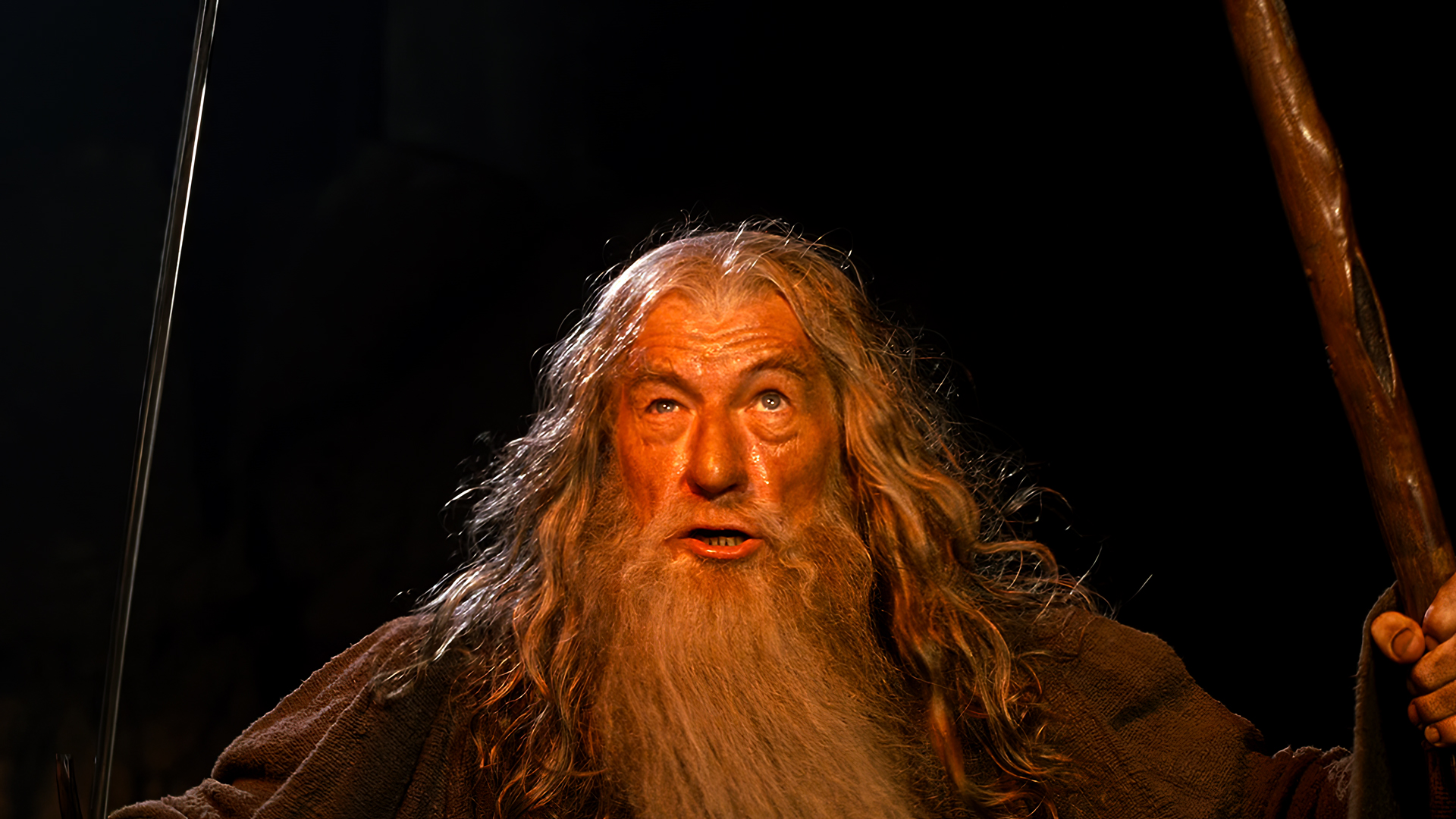 The Lord Of The Rings The Two Towers Movies Film Stills Gandalf Ian McKellen Actor Wizard Sword Bear 1920x1080