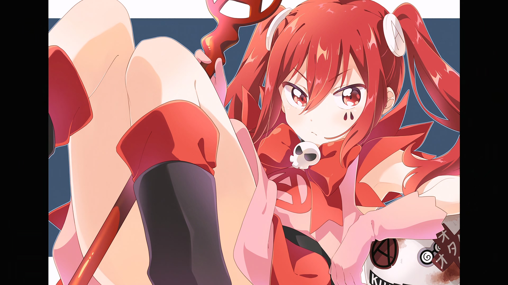 Mahou Shoujo Magical Destroyers Anime Girls Anime Twintails Gloves Redhead Red Eyes Looking At Viewe 1920x1080