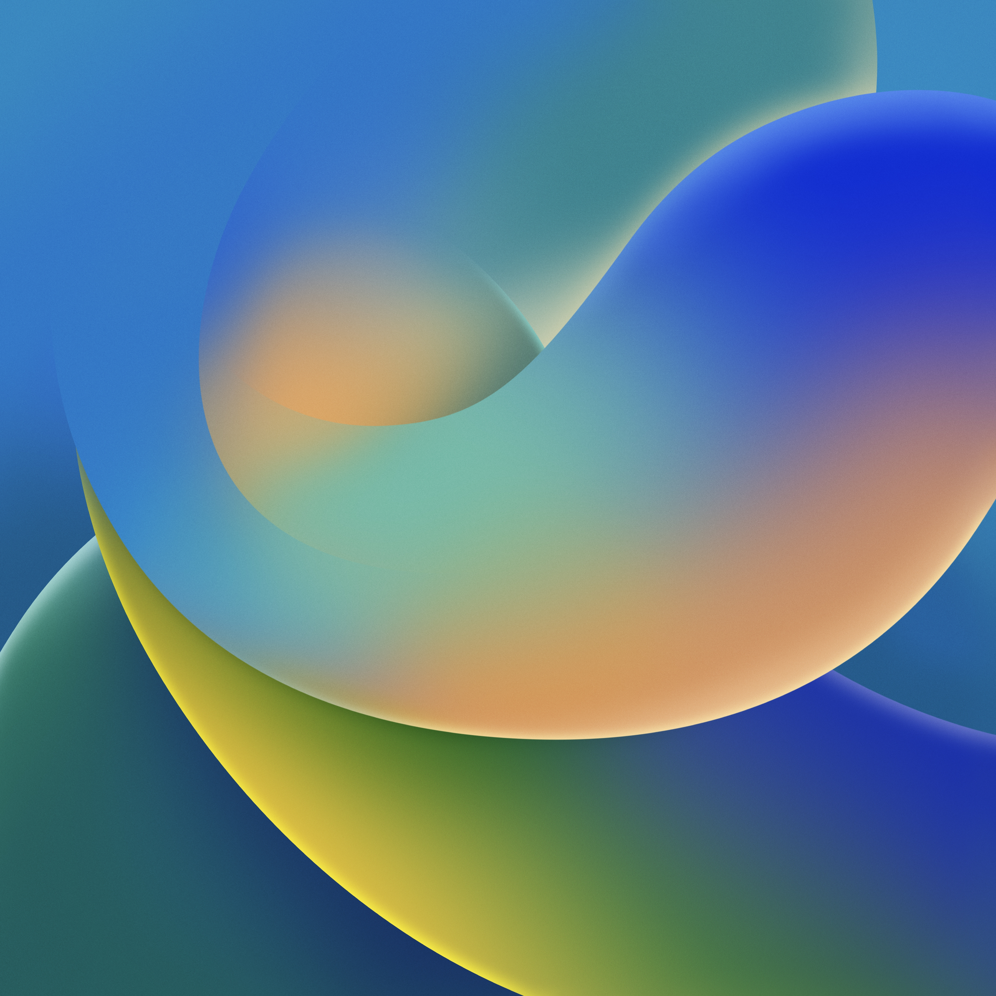 Digital Digital Art Abstract Blue Background Waveforms IOS 16 IOS Colorful 3208x3208