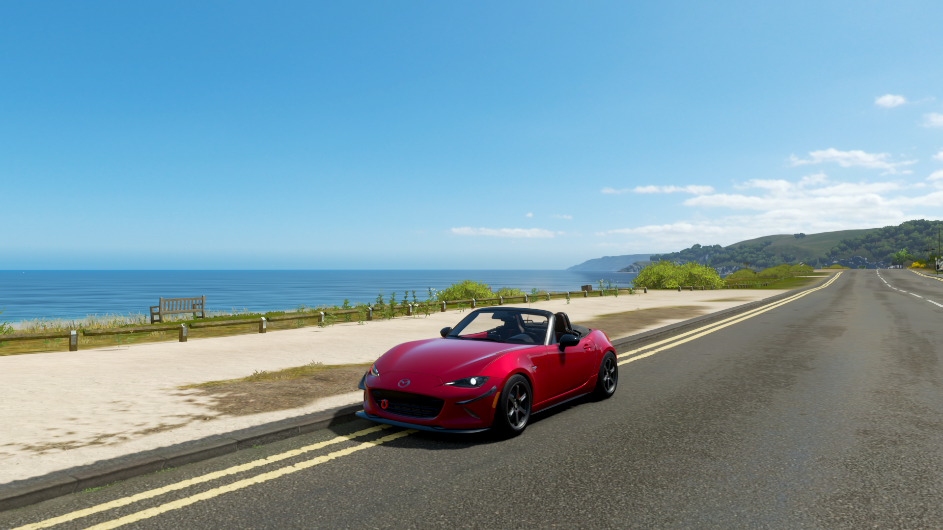 Mazda Mazda MX 5 Miata ND Forza Forza Horizon England Beach Video Games Ocean View Car 1920x1080