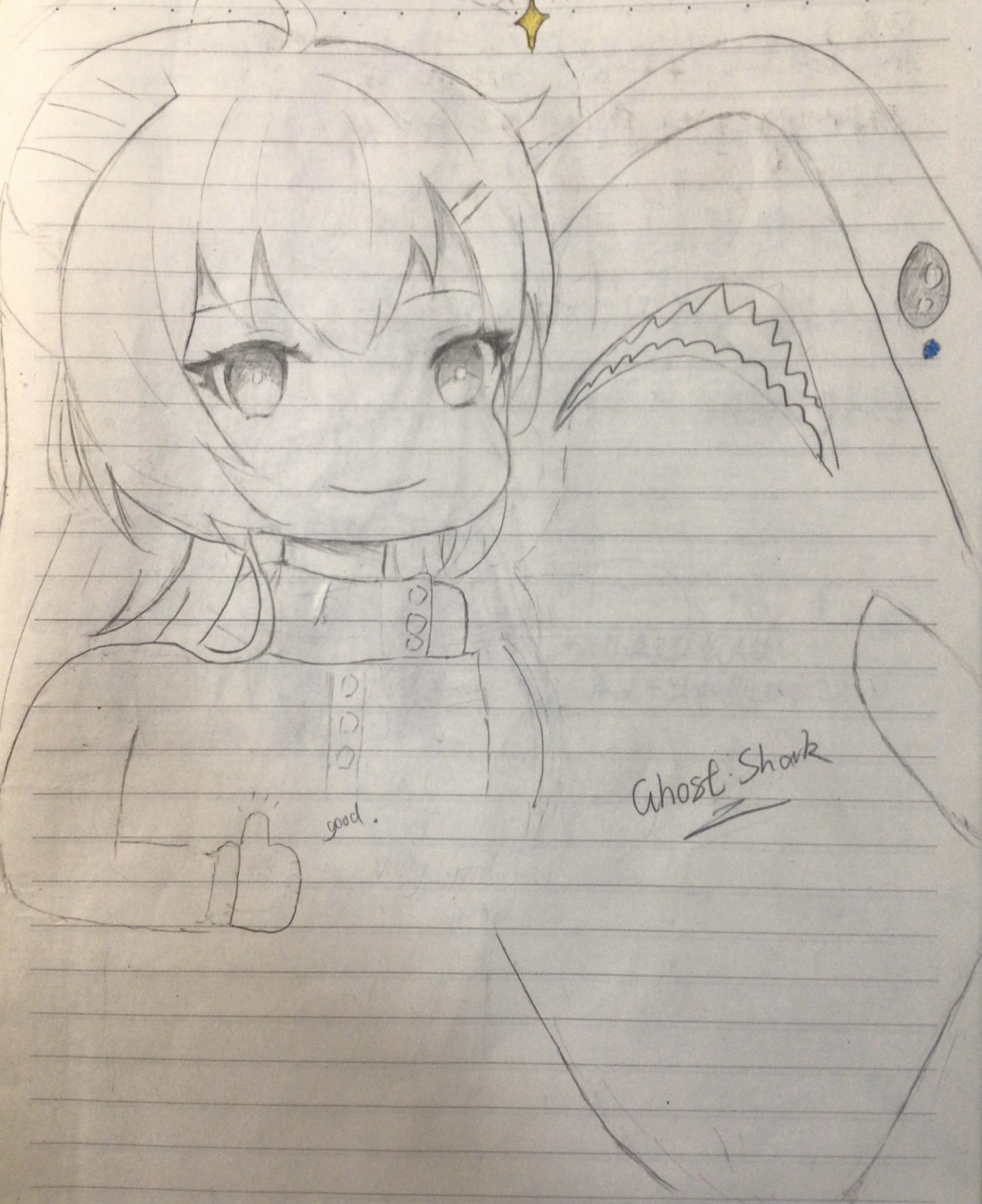 Arknights Toys Drawing Pencil Drawing Vertical Anime Girls Thumbs Up Smiling 2337x2864