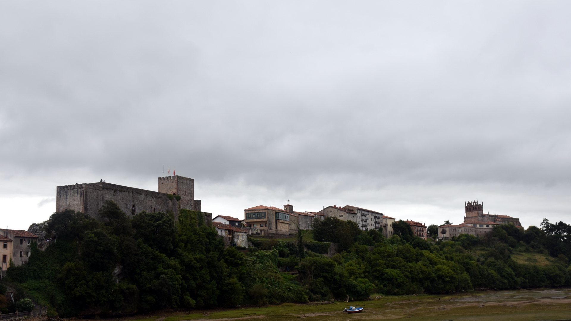 Landscape Village Medieval Cantabria Spain Castle Sky Clouds Building 1920x1080