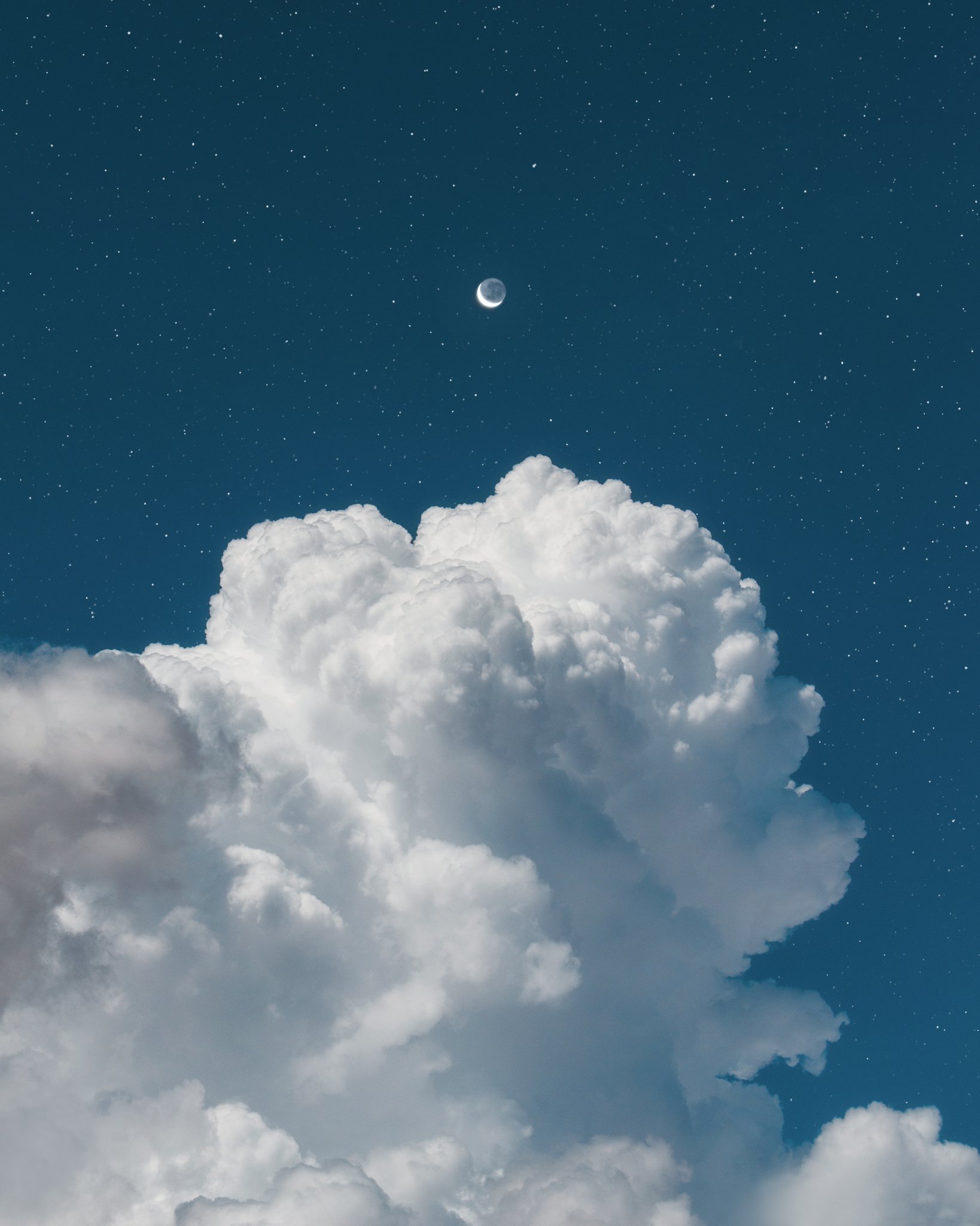 Nature Clouds Sky Moon Full Moon Portrait Display Stars 1638x2048