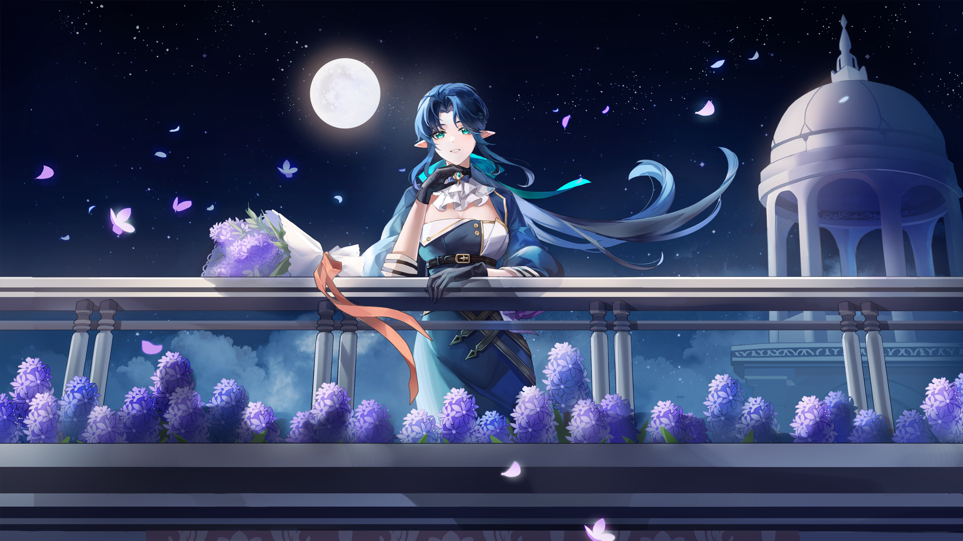 Women Night Hair Blowing In The Wind Game Characters 1920x1080
