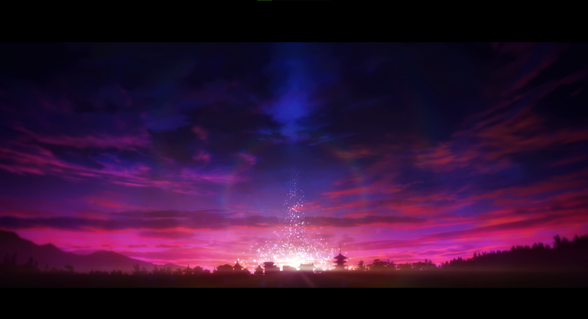 Jujutsu Kaisen Sunset Sparkles Clouds Anime Anime Screenshot Building Sunset Glow Sky 1920x1043