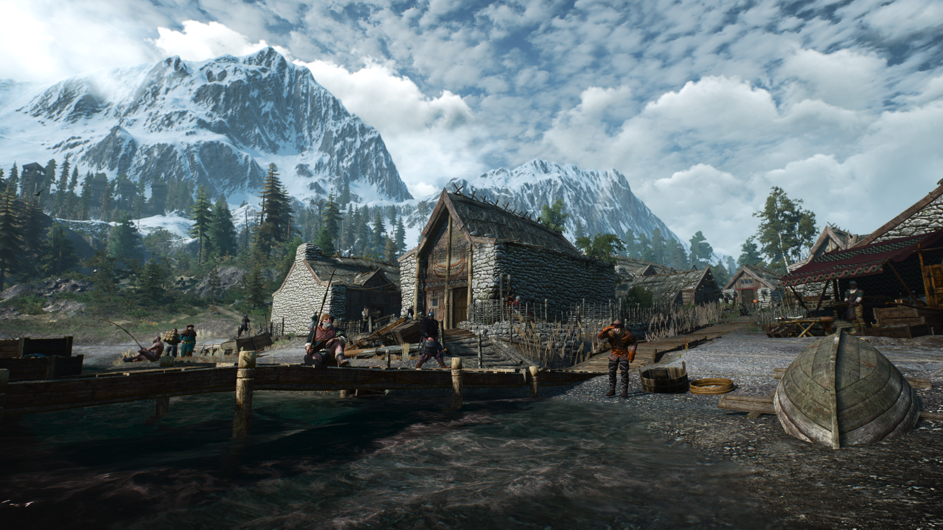 The Witcher 3 Wild Hunt Video Game Landscape CD Projekt RED Skellige CGi Video Games Mountains Snow  1920x1080