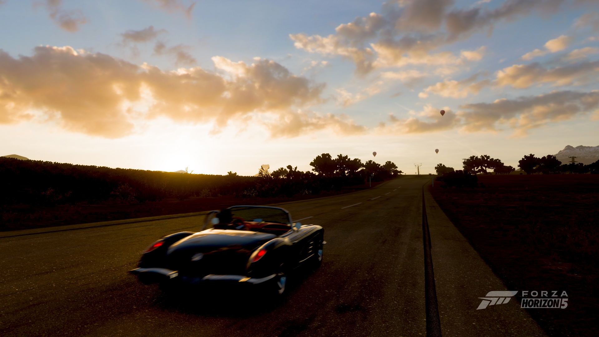 Forza Horizon 5 Corvette Sunset Car Video Games 1920x1080