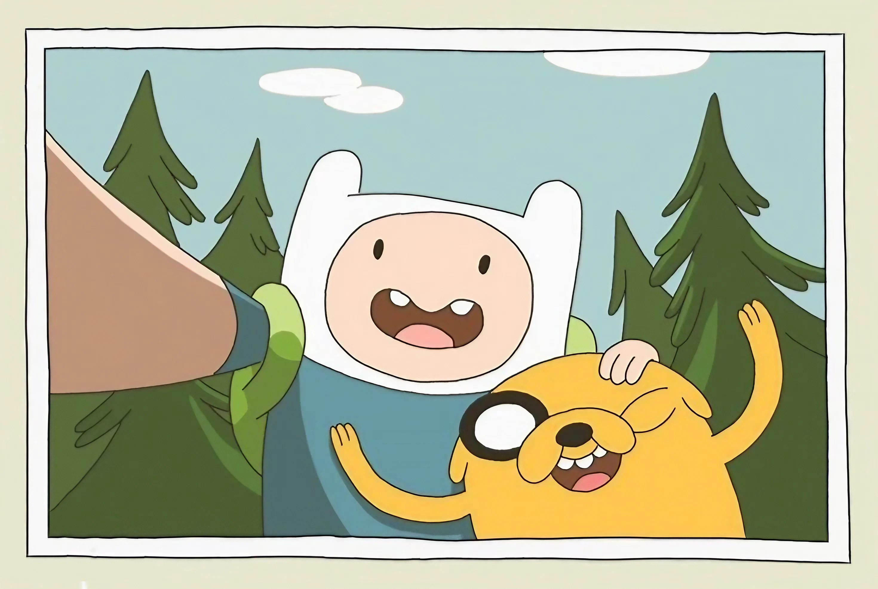 Adventure Time Cartoon Jake The Dog Selfies Trees Clouds 2940x1972
