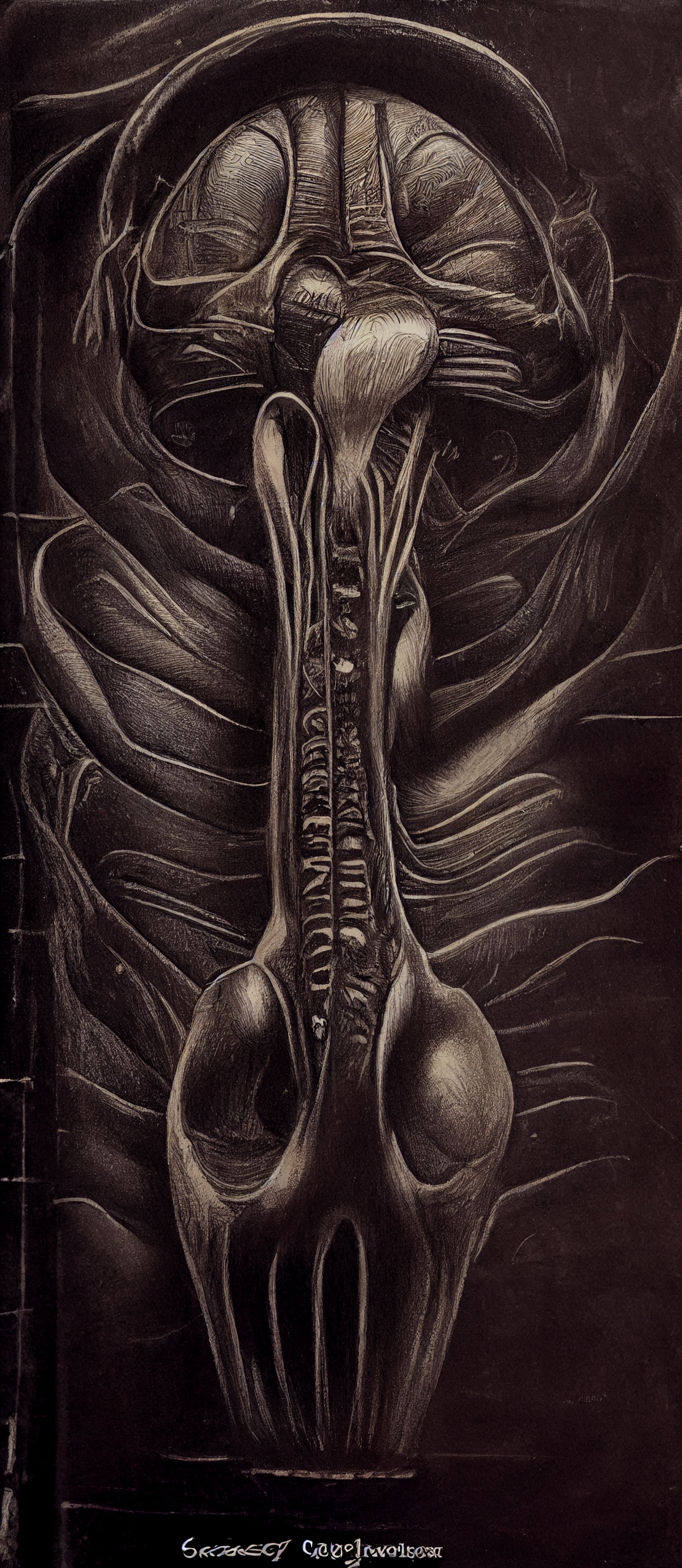 Anatomy H R Giger Fantasy Art 1280x2944