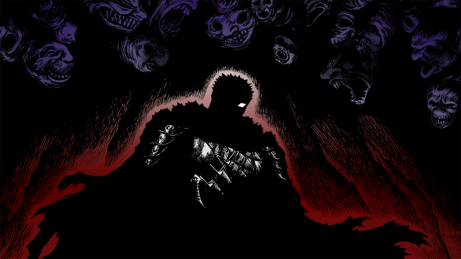 Berserk Guts Anime Men Armor Demon Face Manga 1600x900