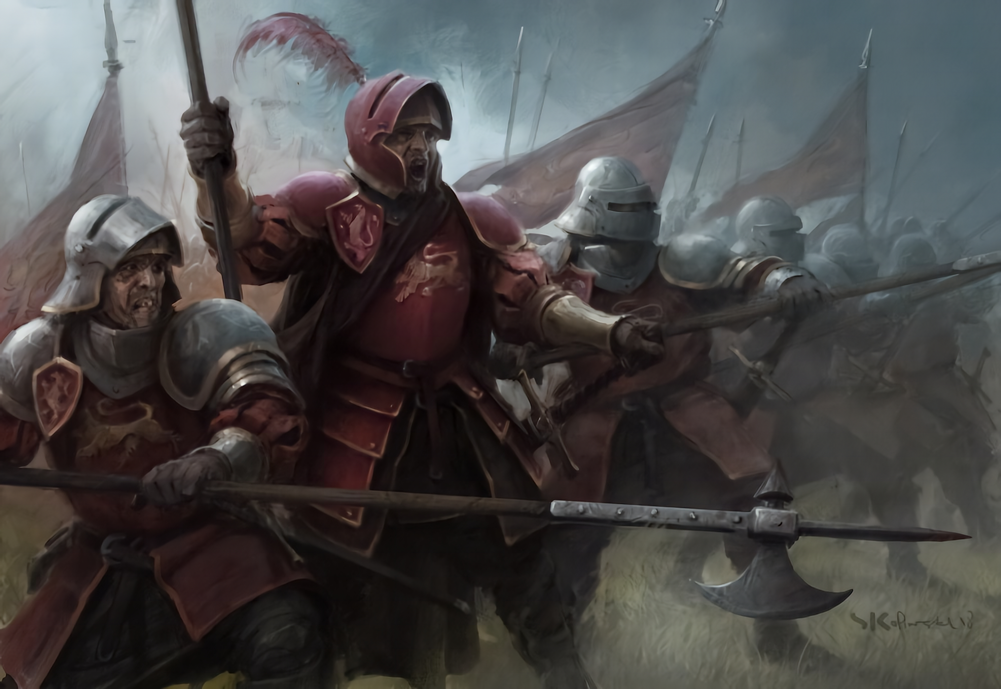 Fantasy Art Knight Warrior Army Digital Art Middle Ages 2000x1376