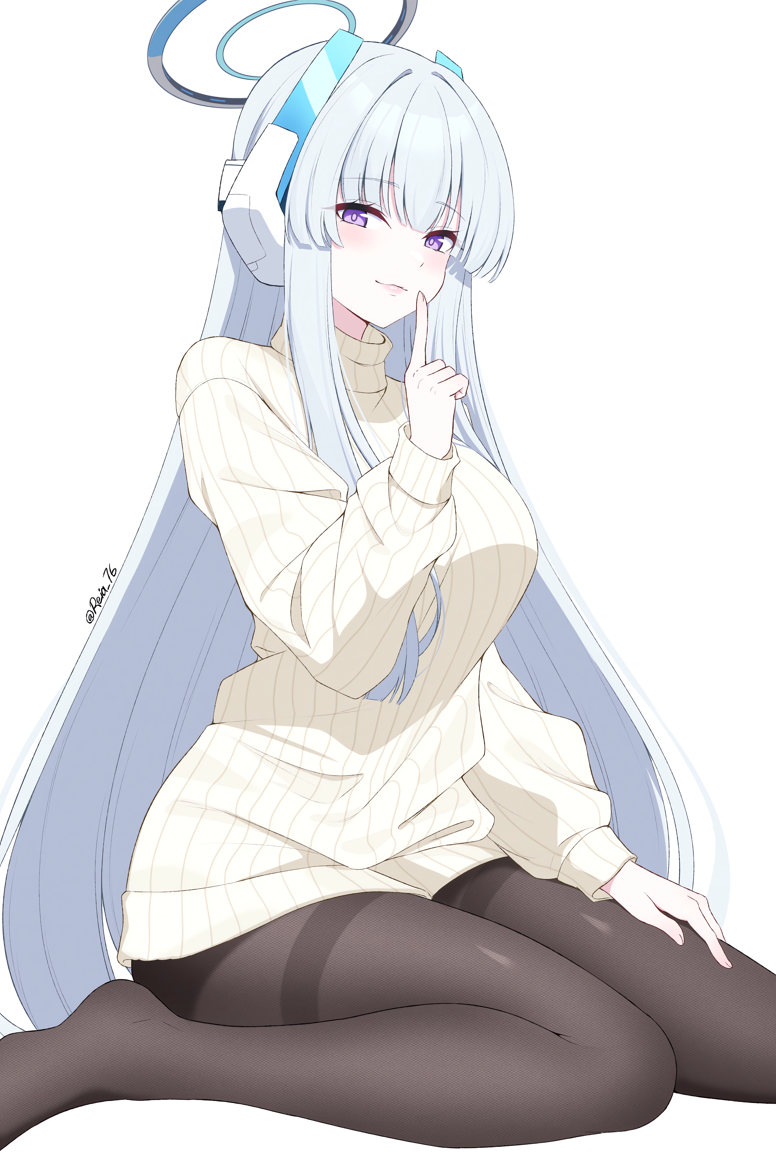 Anime Anime Girls Pixiv Portrait Display Noa Blue Archive Smiling Long Hair Blue Archive Watermarked 3160x4716