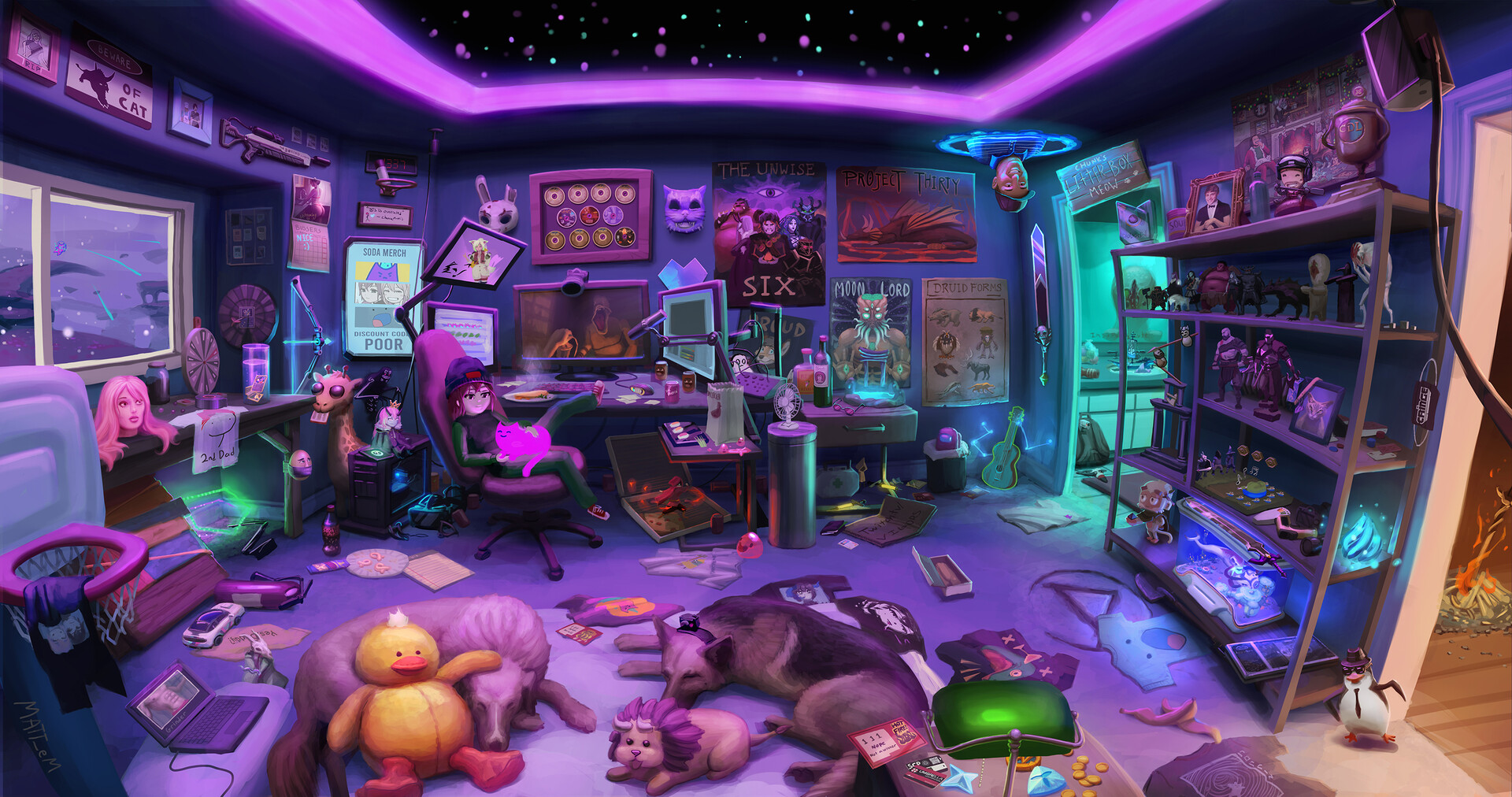 Room Dog Toys Futuristic Portal Ceiling Space Figures Cats Messy Women Anime Girls Gamer Stuffed Ani 1920x1012