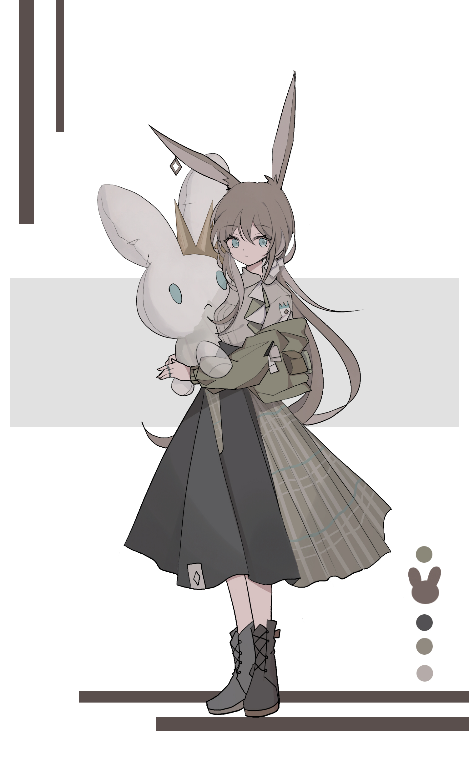 Amiya Arknights Anime Anime Girls Arknights Vertical Minimalism Simple Background Bunny Ears Bunny G 1500x2500