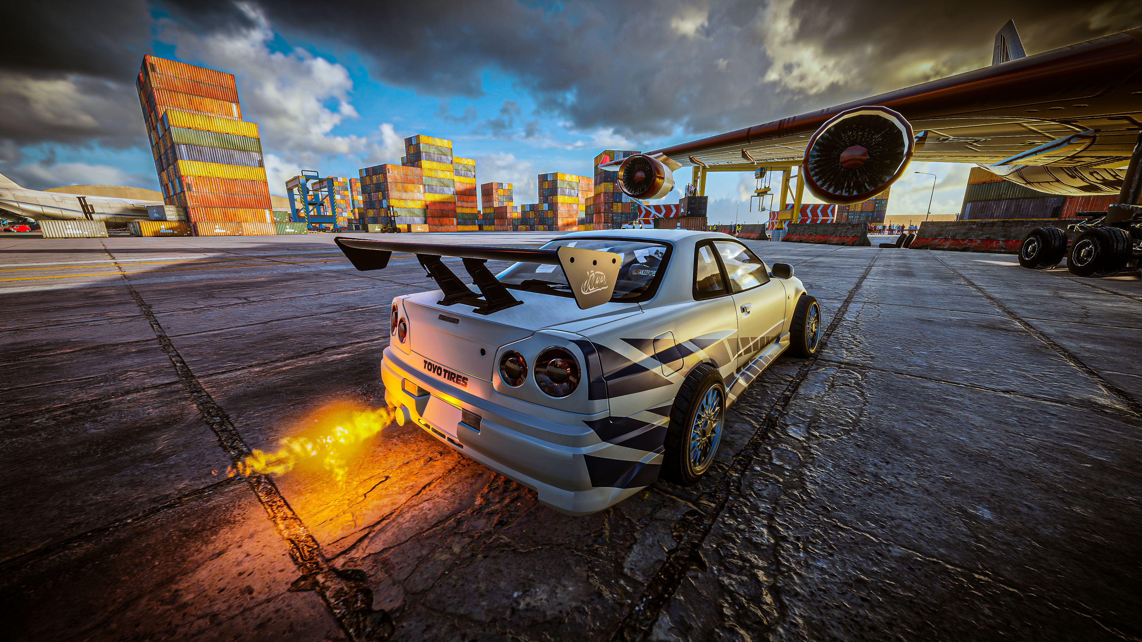 CarX Drift Racing Online Nissan Nissan Skyline R34 Vehicle Car Video Games Video Game Art Reflection 3840x2160