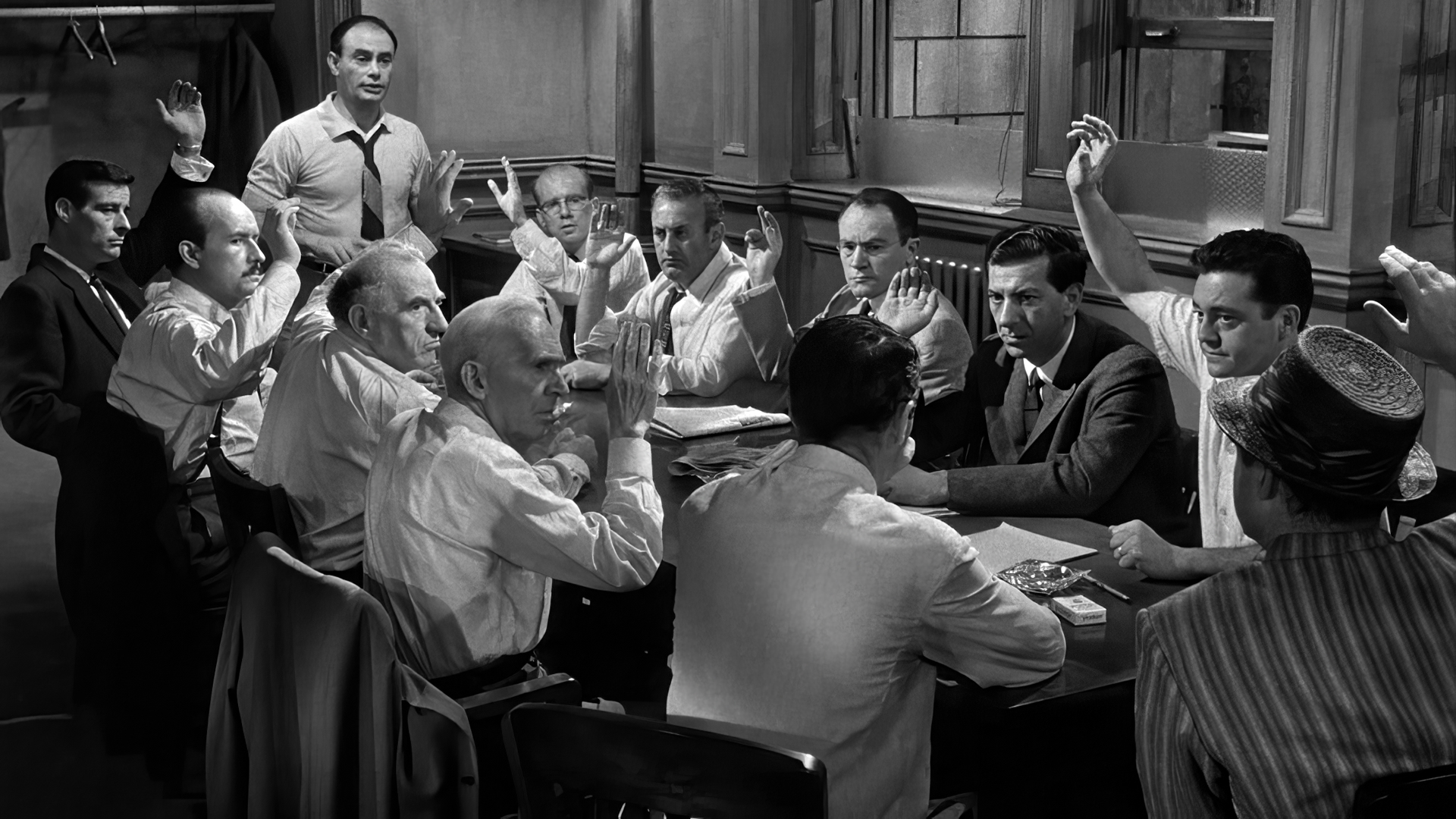 12 Angry Men Movies Film Stills Men Table Monochrome Actor 1920x1080