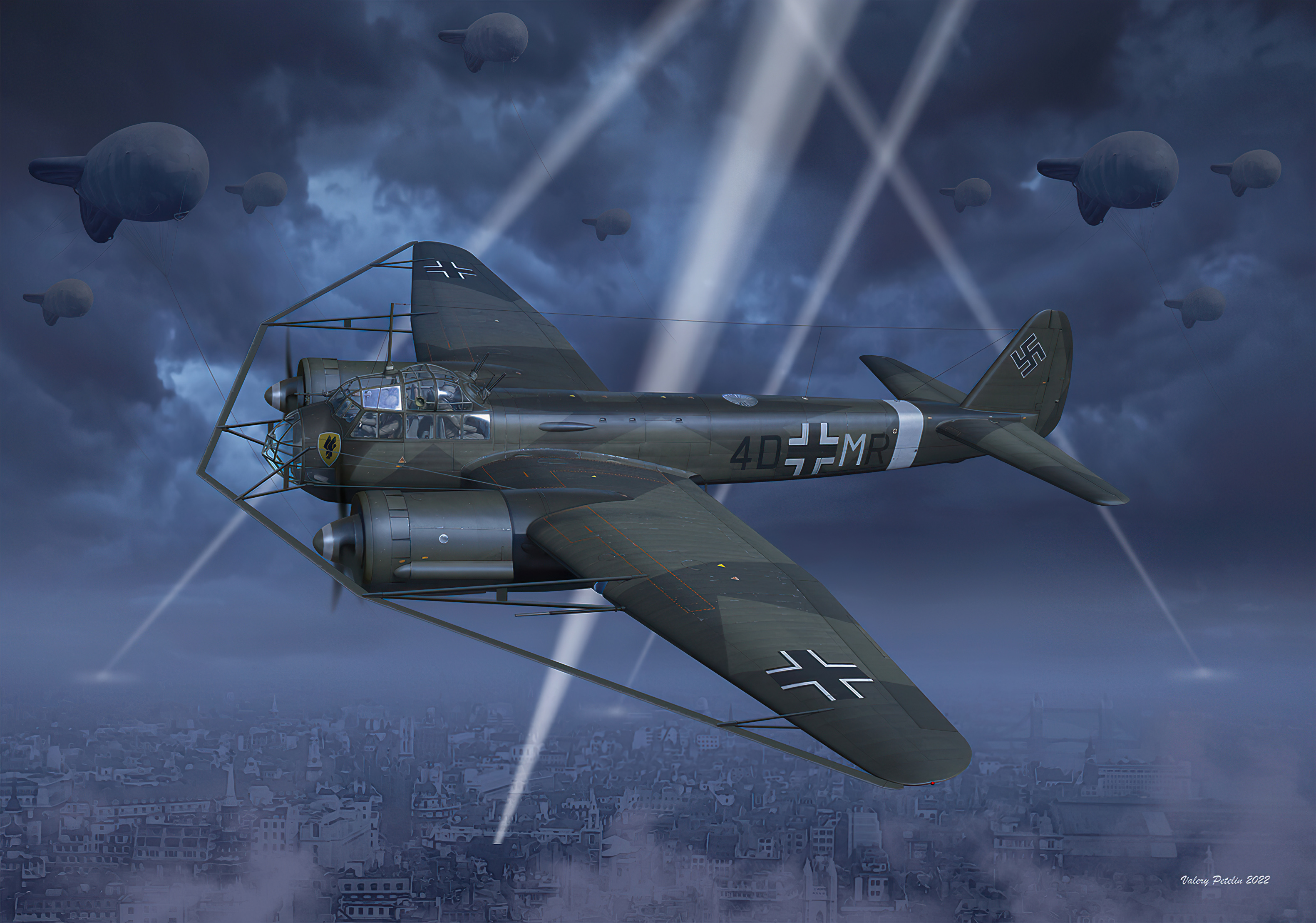 World War Ii War Airplane Aircraft World War Boxart Painting Artwork Air Force Ju 88 Luftwaffe Night 3162x2216