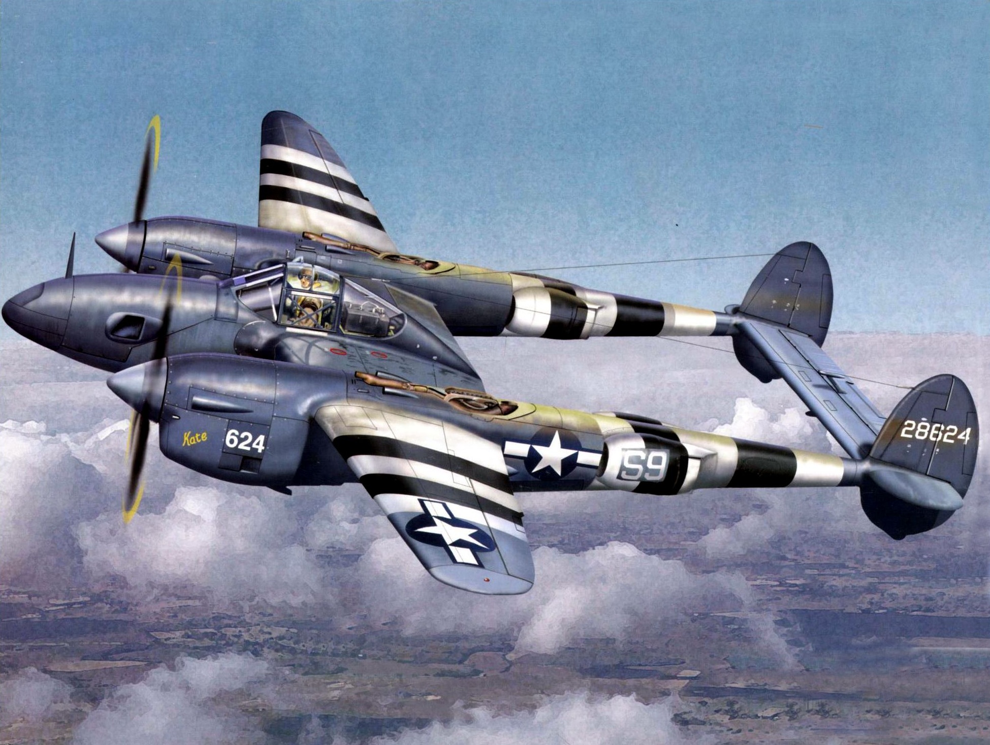 World War Ii World War Planes Airplane Aircraft Lockheed P 38 Lightning US Air Force Air Force War 1949x1466