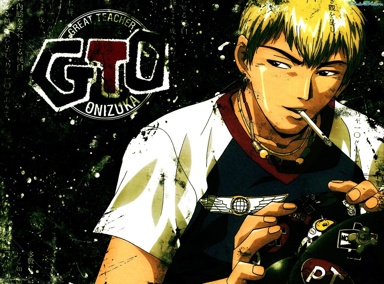 Great Teacher Onizuka Gunbuster Anime Men Cigarettes Smoking Blonde Necklace 1600x1181