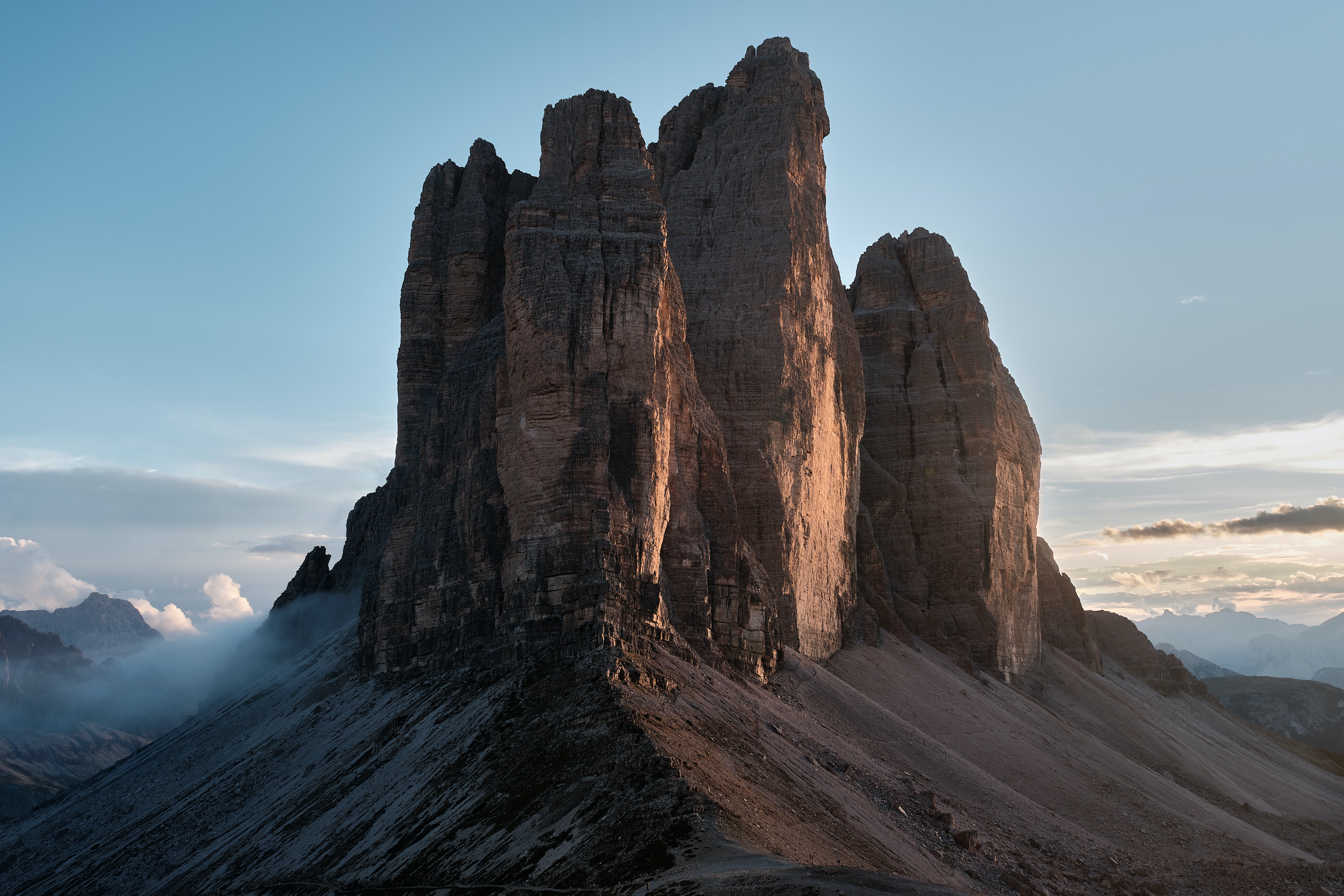 Tre Cime Di Lavaredo Landscape Rocks Nature Clouds Castle 5849x3899