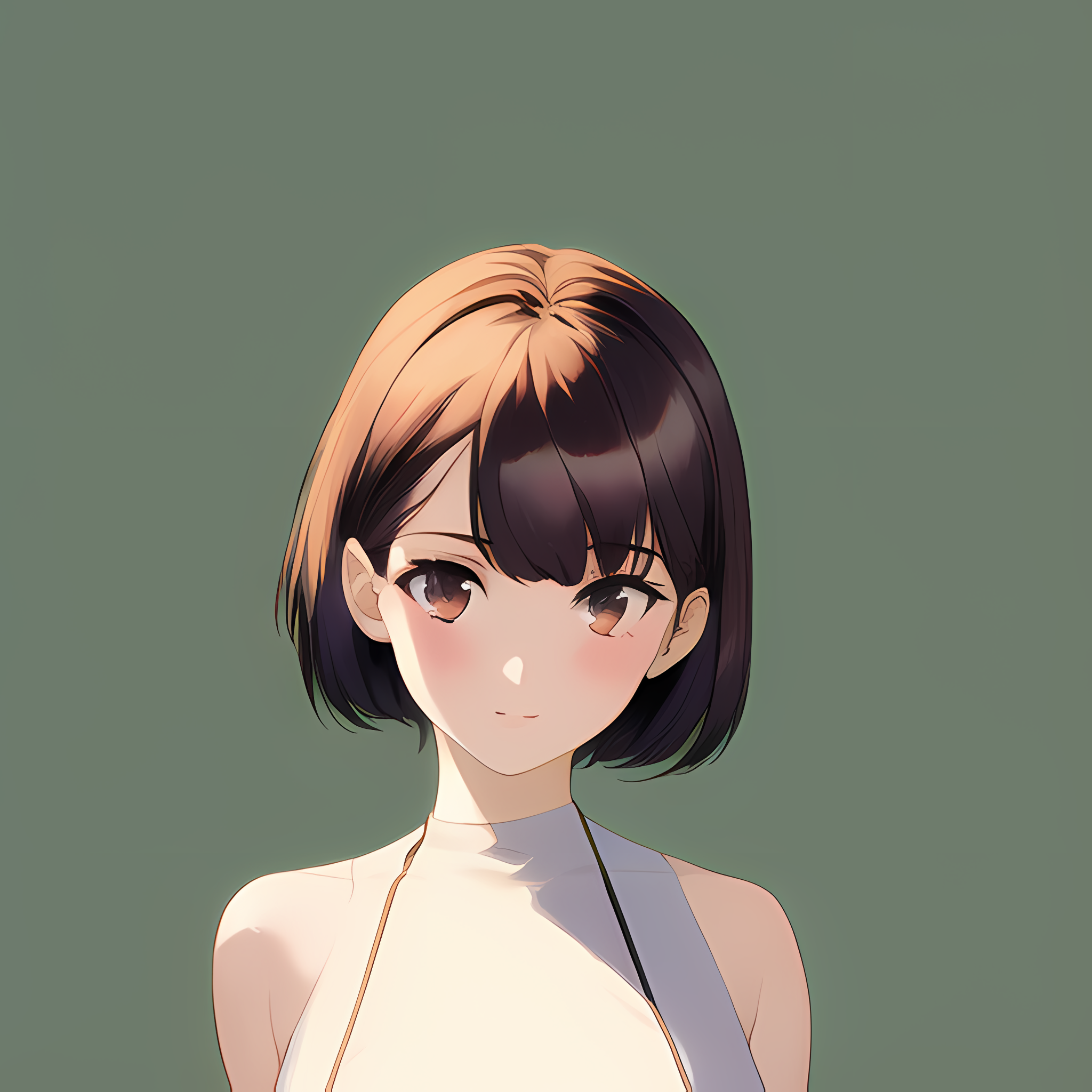 Anime Girls Novel Ai Ai Art Simple Background Minimalism 2048x2048