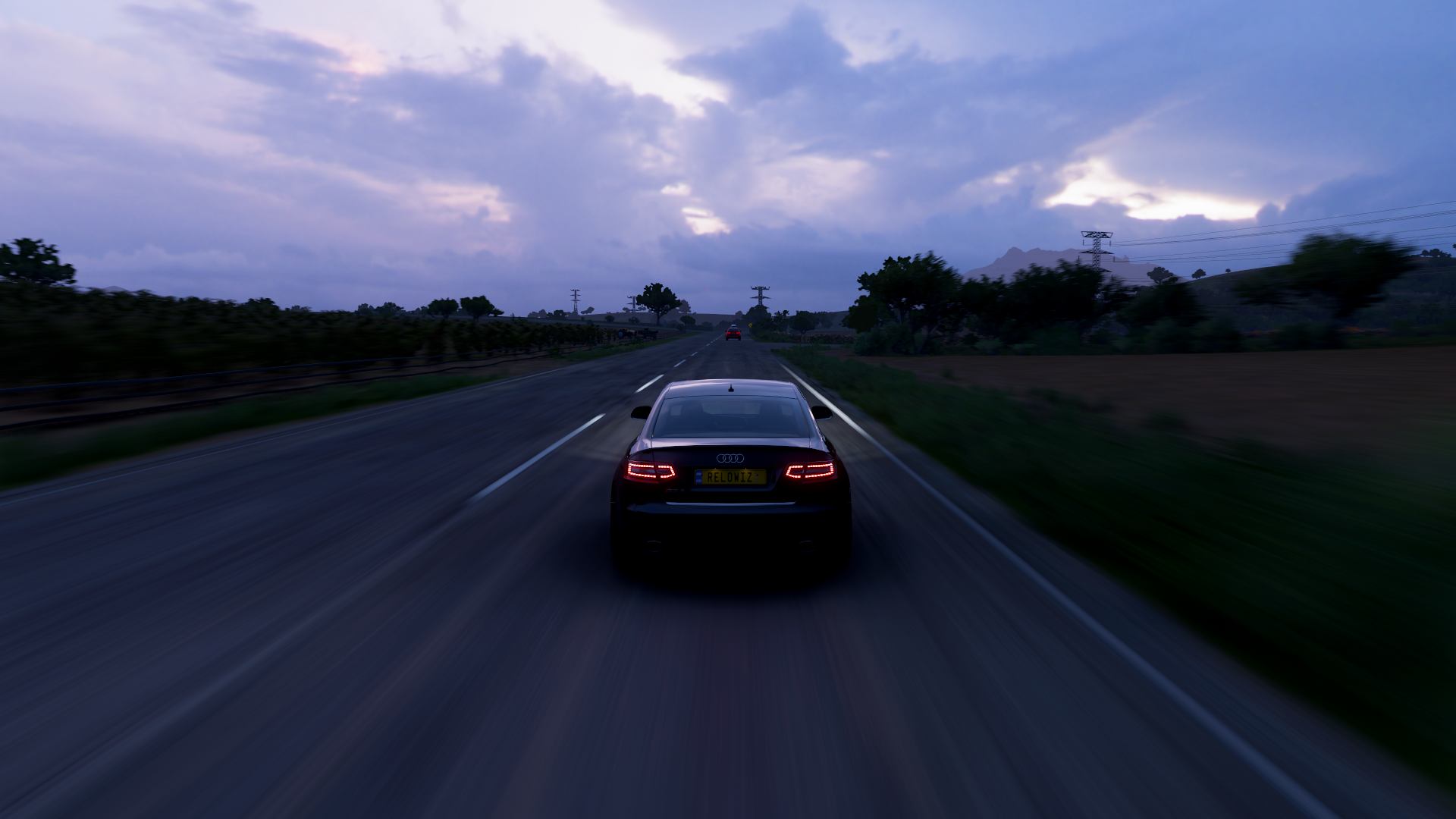 Forza Forza Horizon 5 Audi Audi RS6 Car Video Games Road CGi Taillights Clouds Rear View Sky 1920x1080