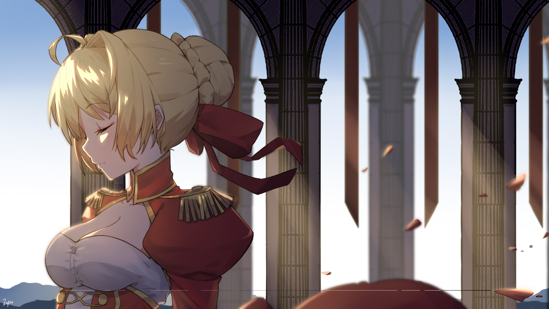 Anime Anime Girls Fate Series Fate Extra Fate Extra CCC Fate Grand Order Nero Claudius Long Hair Blo 1920x1080
