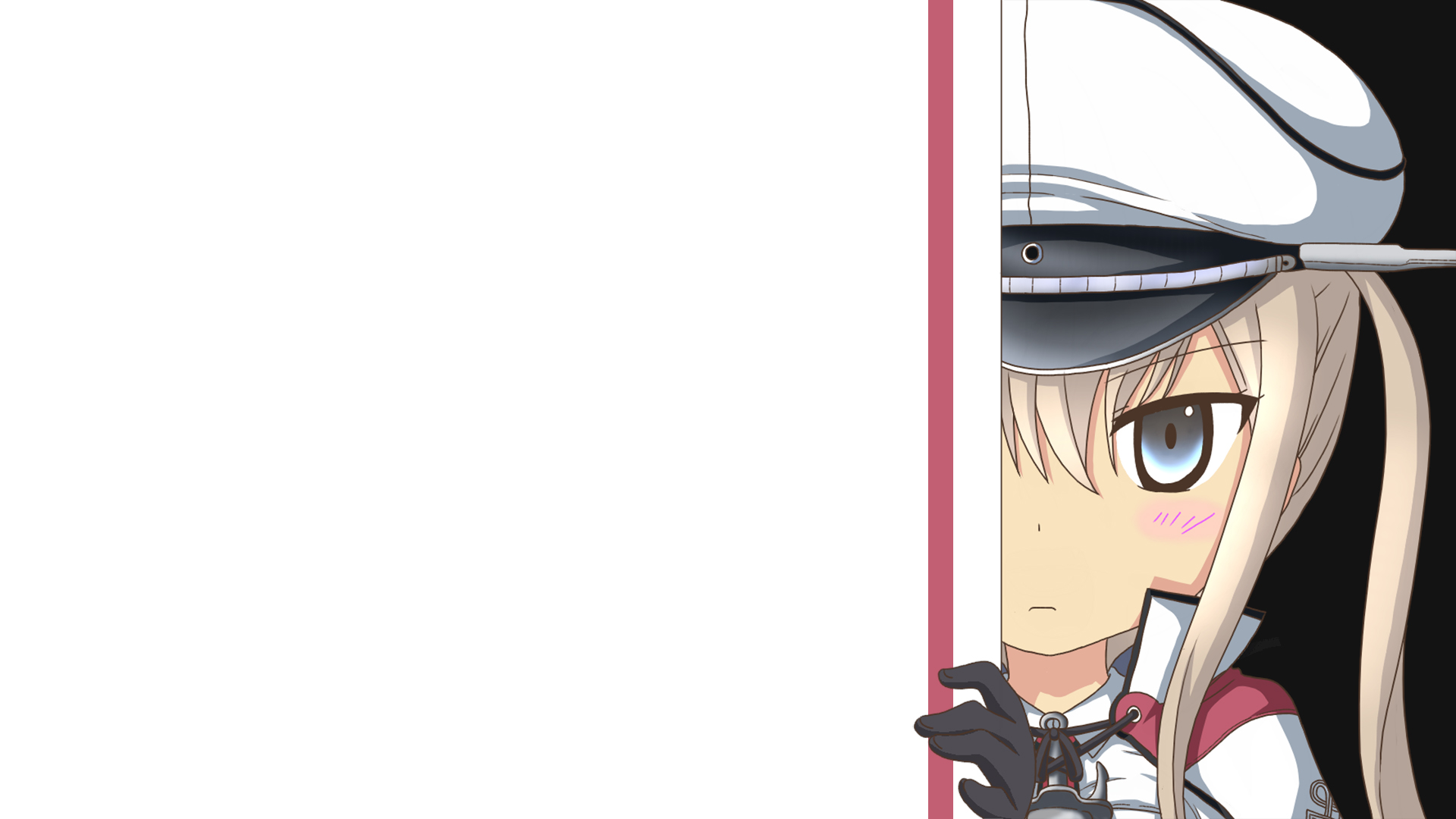 Kantai Collection Graf Zeppelin KanColle One Eye Obstructed Military Hat Minimalism Anime Girls Blus 1920x1080