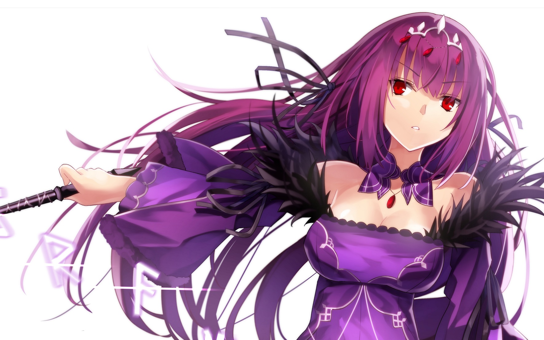 Anime Anime Girls Fate Series Fate Grand Order Scathach Skadi Long Hair Purple Hair Solo Artwork Dig 1769x1107