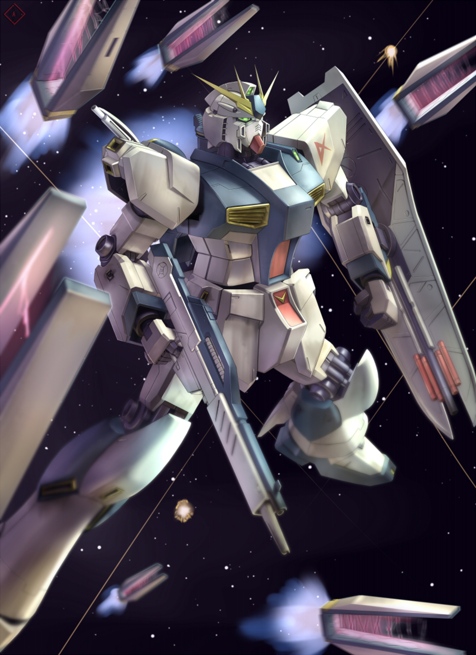 RX 93 V Gundam Mobile Suit Gundam Chars Counterattack Anime Mechs Gundam Super Robot Wars Artwork Di 1570x2160