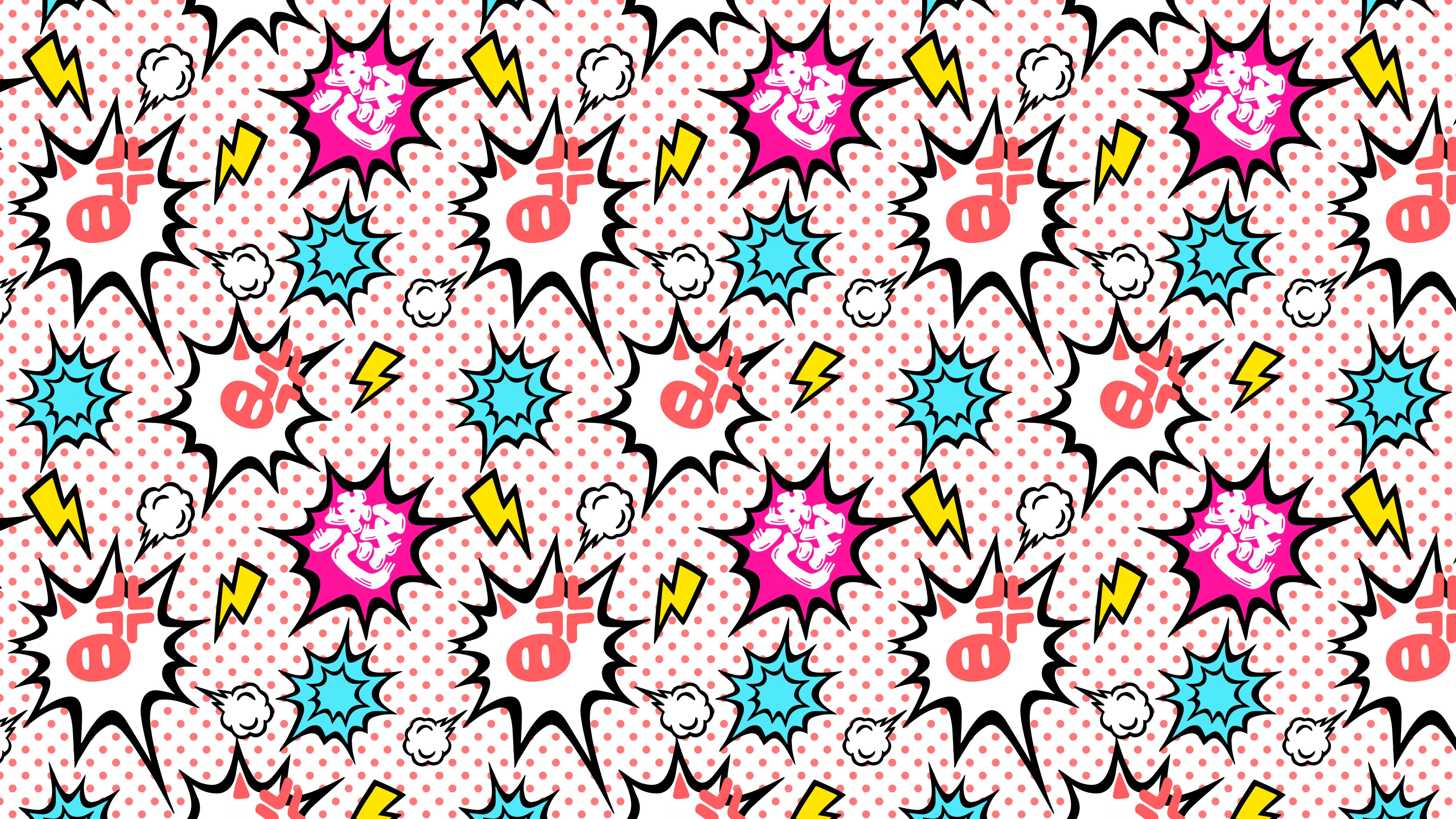 Pokemon Pattern Abstract Polka Dots Simple Background 3840x2160