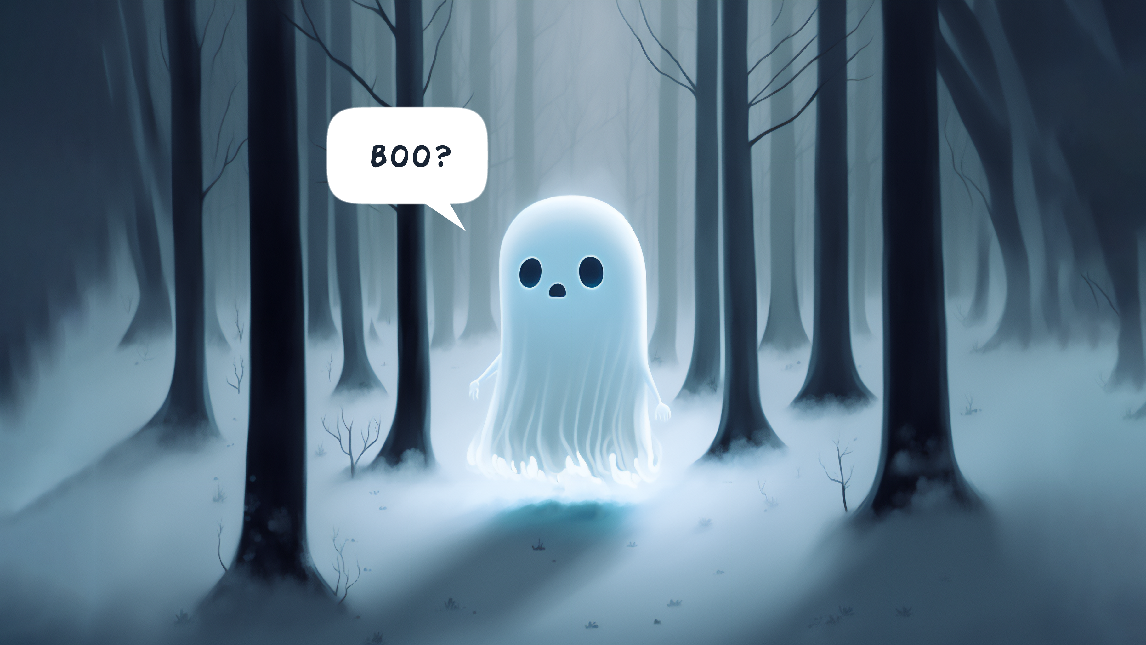 Ai Art Ghost Trees Forest Nature Speech Bubble 3640x2048