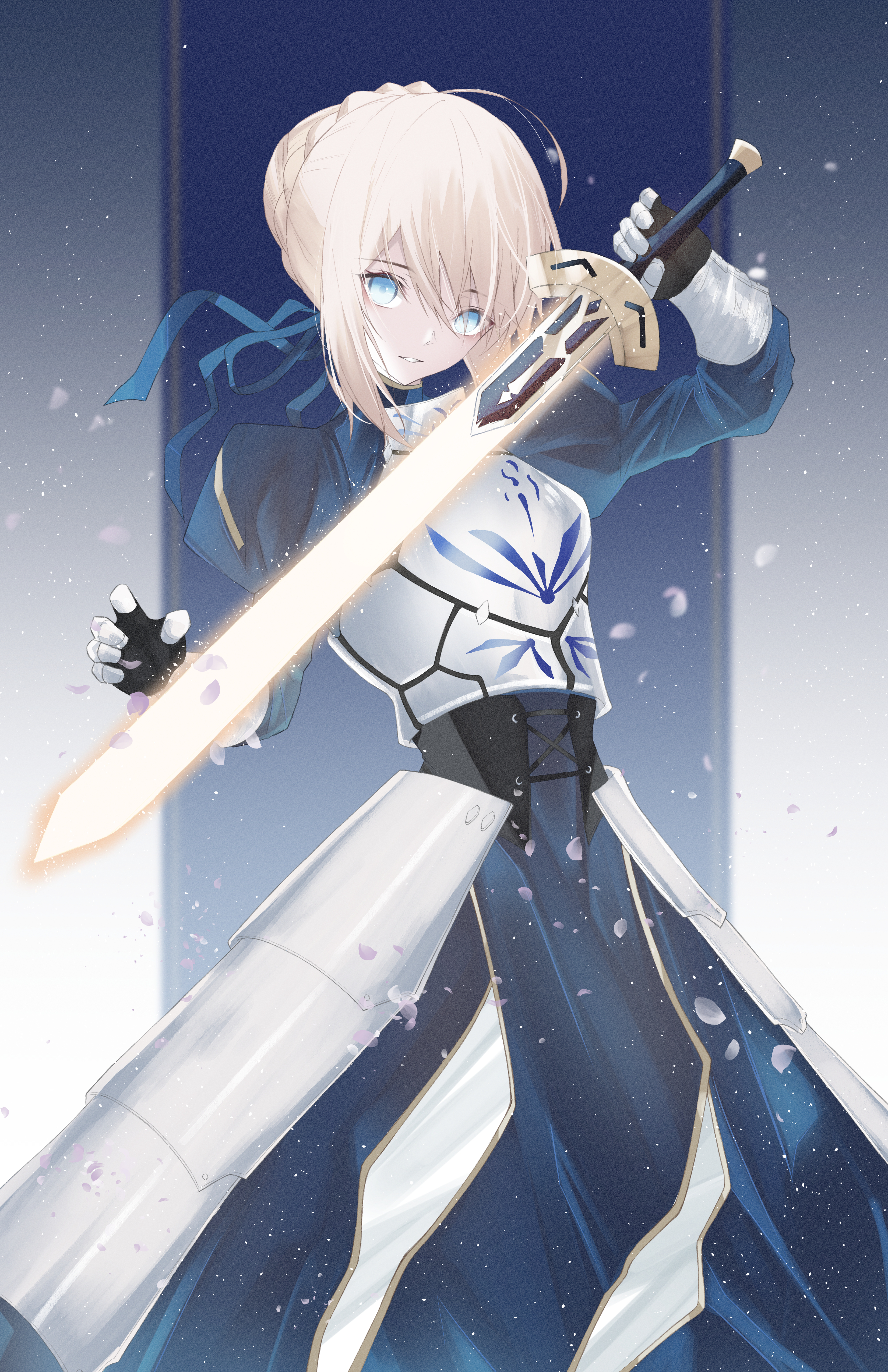 Anime Anime Girls Fate Series Fate Stay Night Saber Excalibur Fate Series Ahoge Blonde Solo Artwork  3300x5100