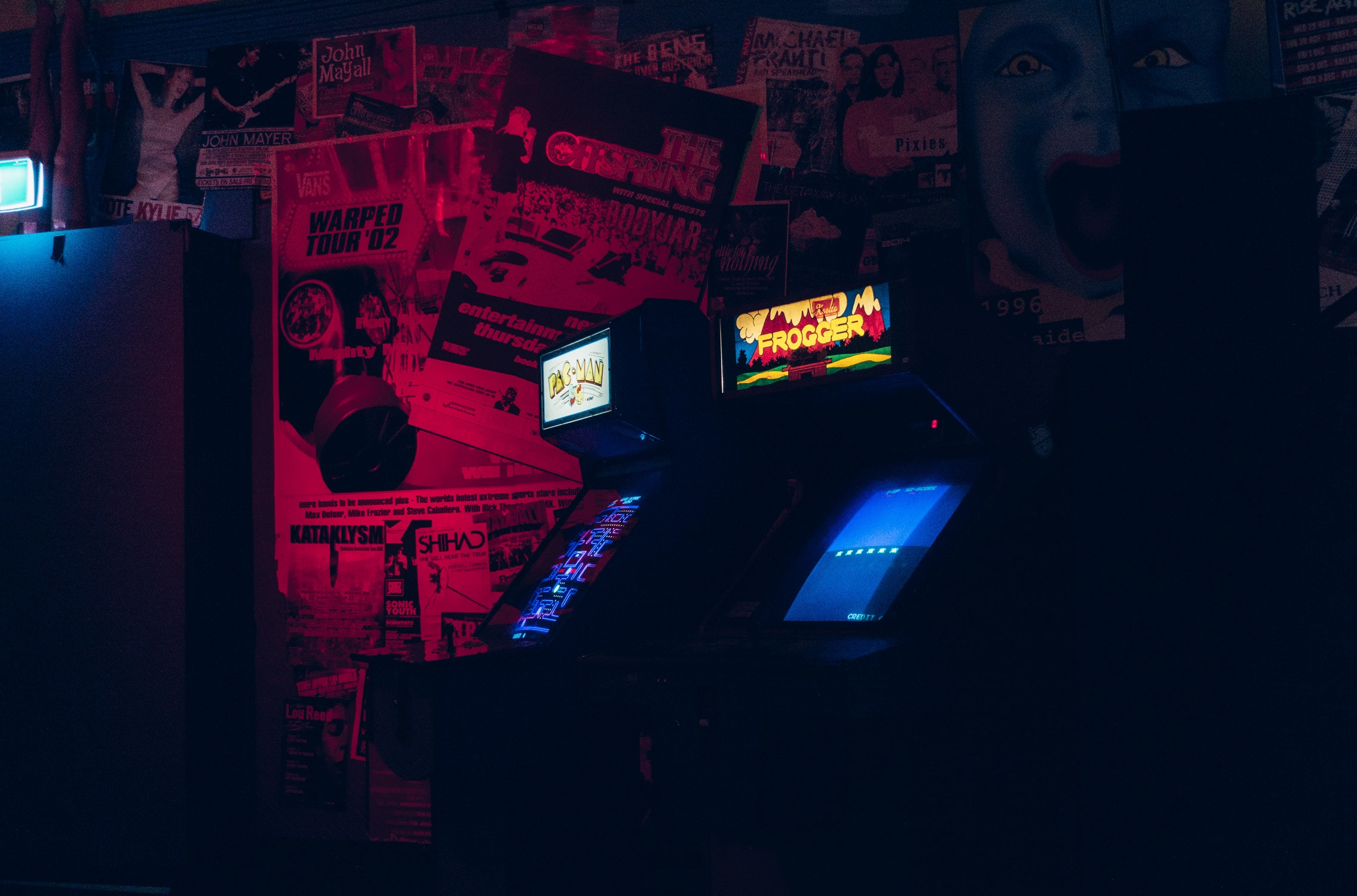 Arcade Cabinet Arcade Bar Video Games Dark Photography Pacman Frogger 2271x1500