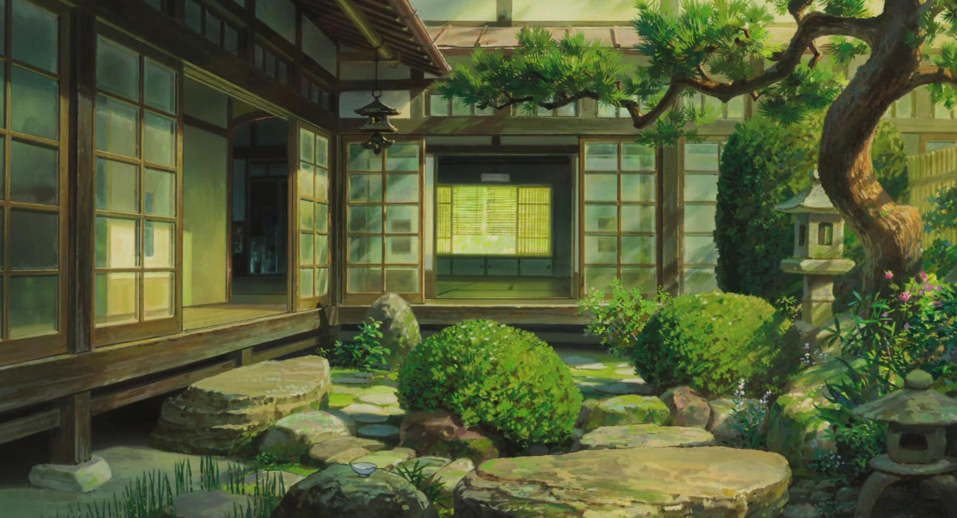 The Wind Rises Hayao Miyazaki Anime Movie Scenes Japanese Garden Japan Painting Artwork 1920x1040